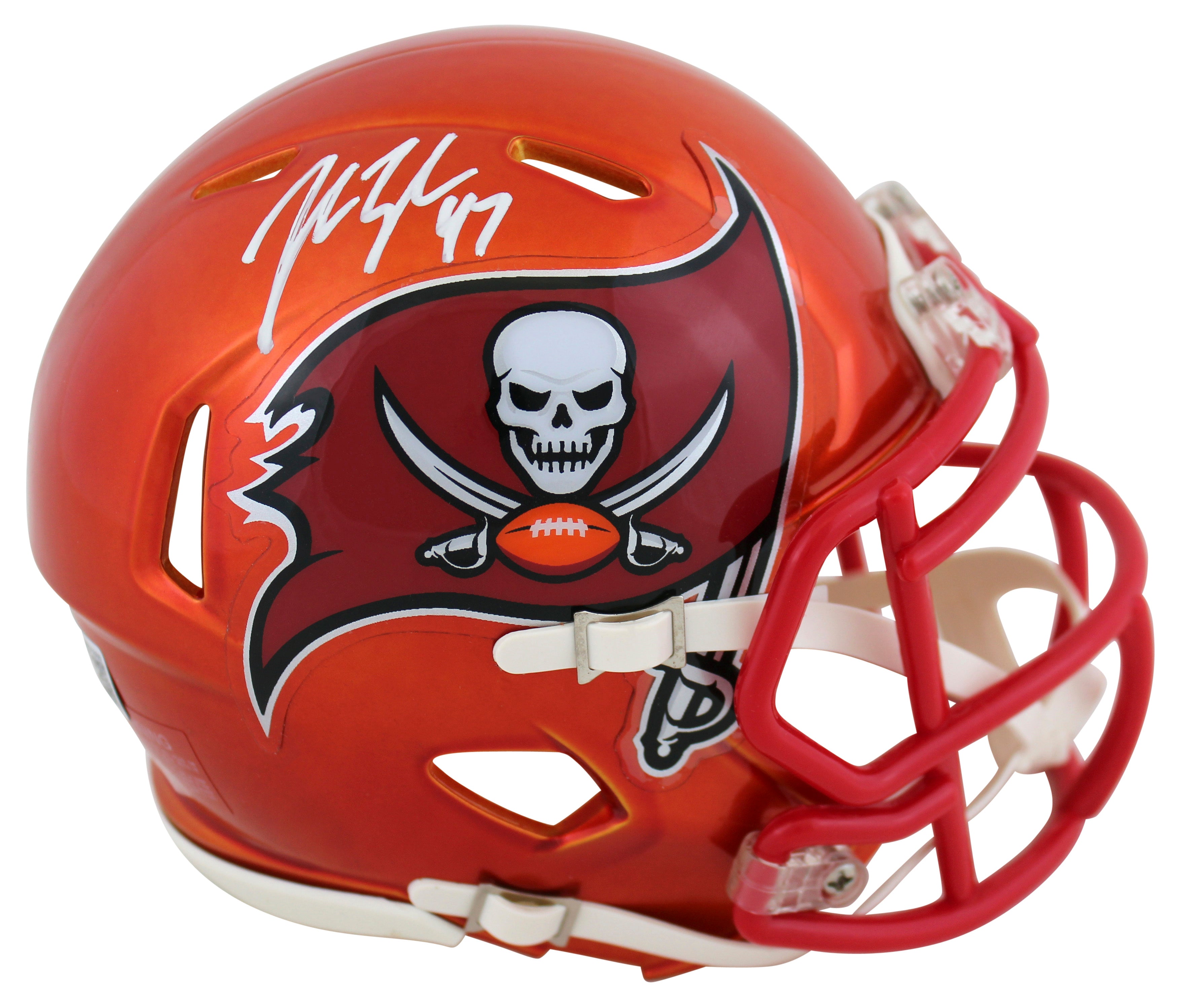 Buccaneers John Lynch Authentic Signed Flash Speed Mini Helmet BAS Witnessed
