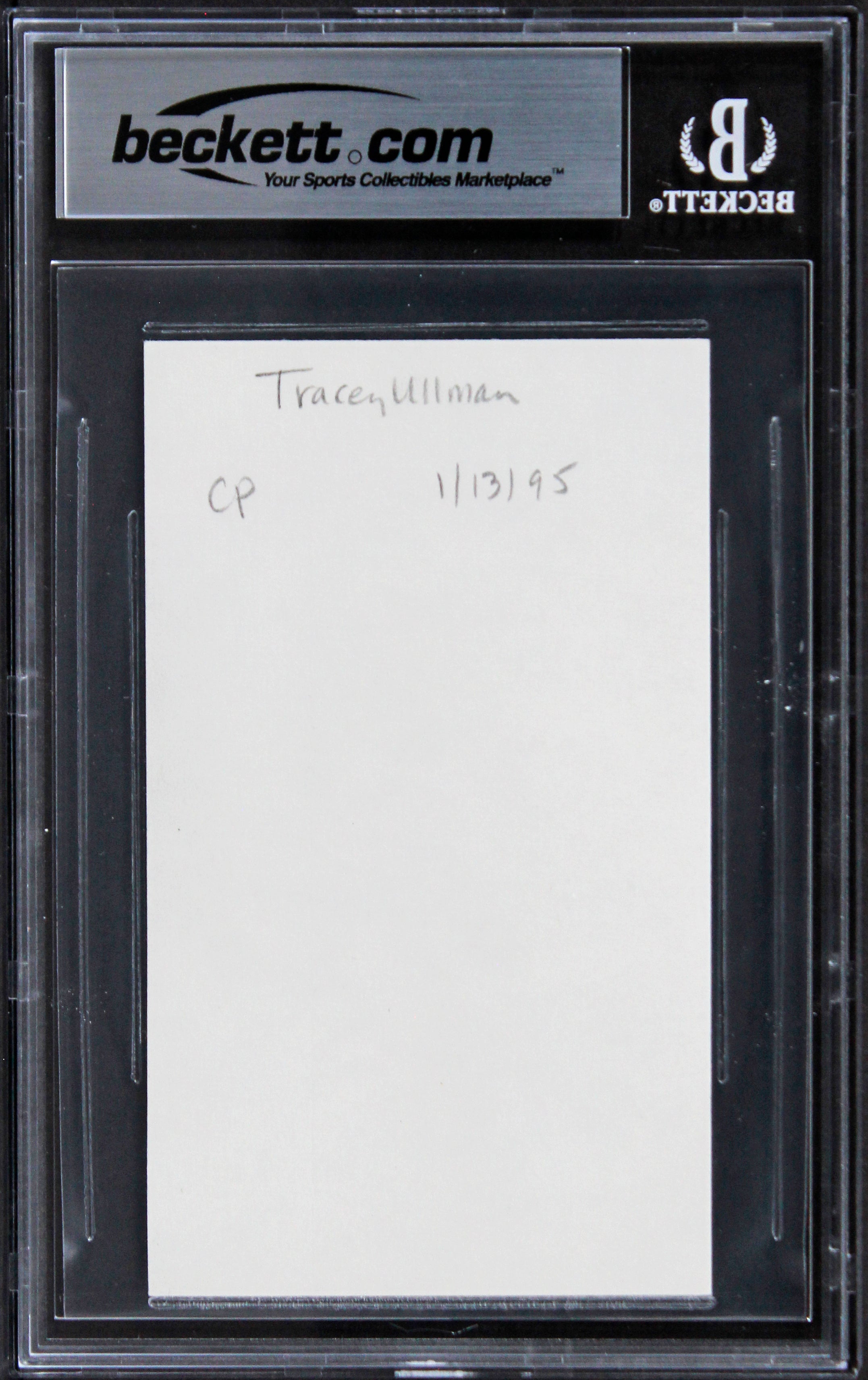 Tracey Ullman The Tracey Ullman Show Signed 3x5 Index Card BAS Slabbed