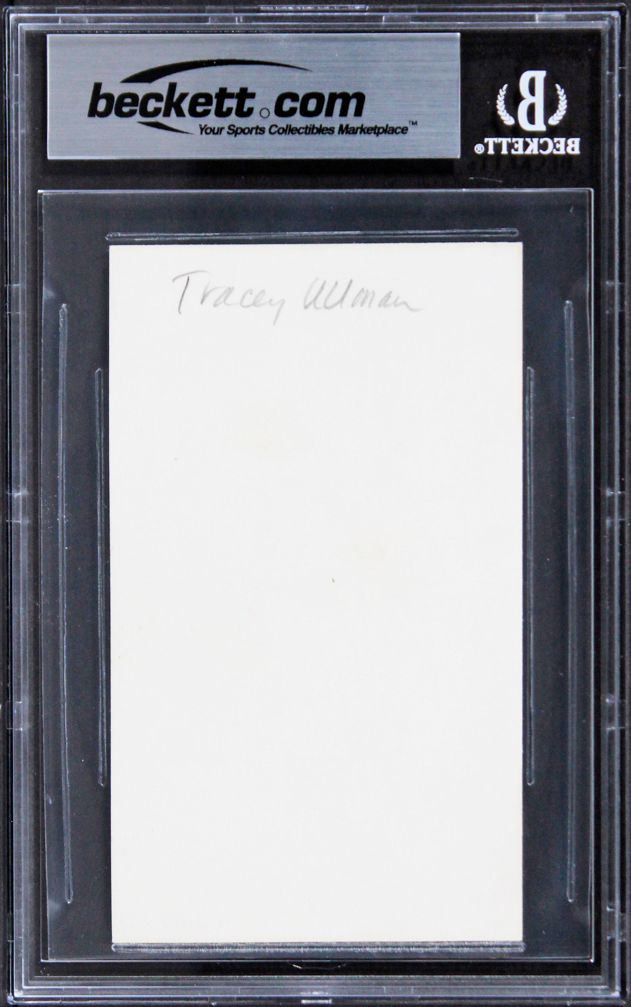 Tracey Ullman The Tracey Ullman Show "Love" Signed 3x5 Index Card BAS Slabbed