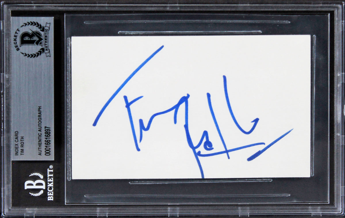 Tim Roth Reservoir Dogs Signed 3x5 Index Card Autographed BAS Slabbed 2