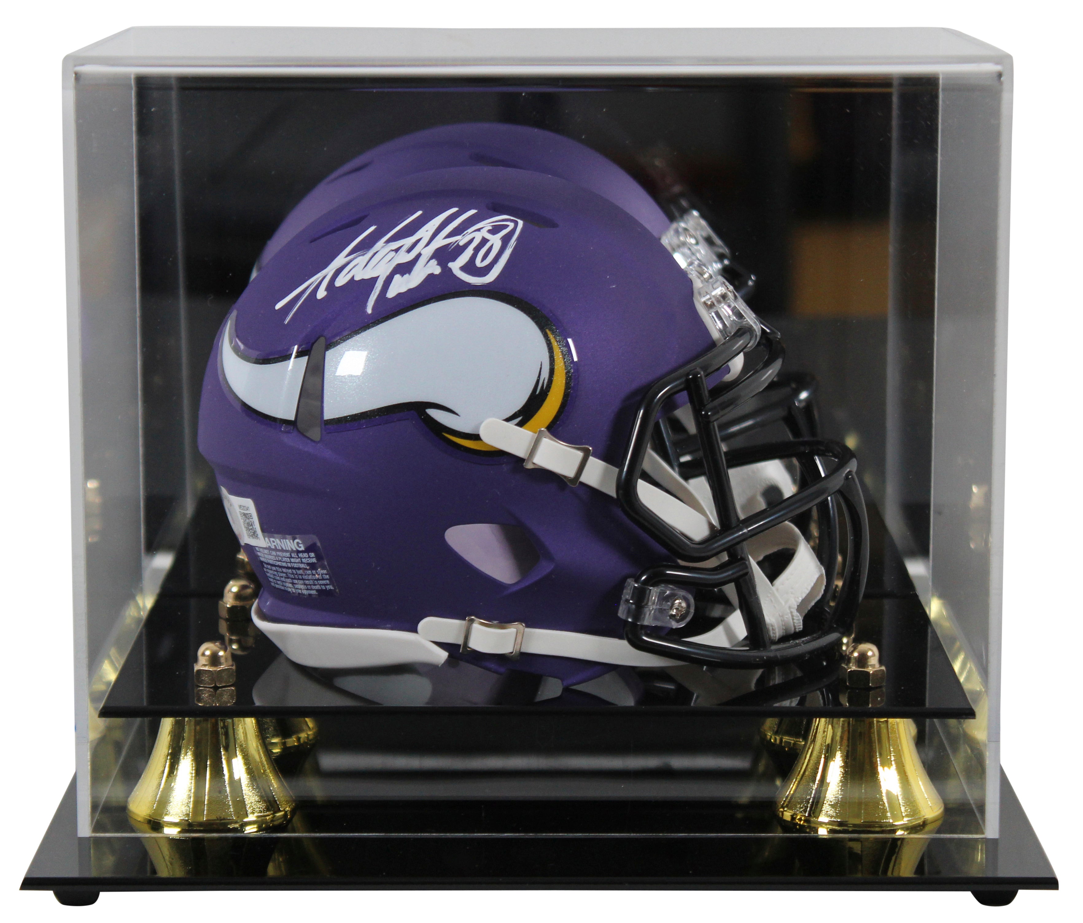 Vikings Adrian Peterson Authentic Signed Mini Helmet W/ Case BAS Witness