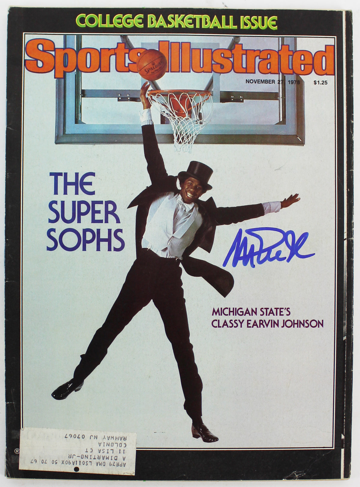 Lakers Magic Johnson Signed Nov. 1978 Sports Illustrated Magazine BAS #MJ07986