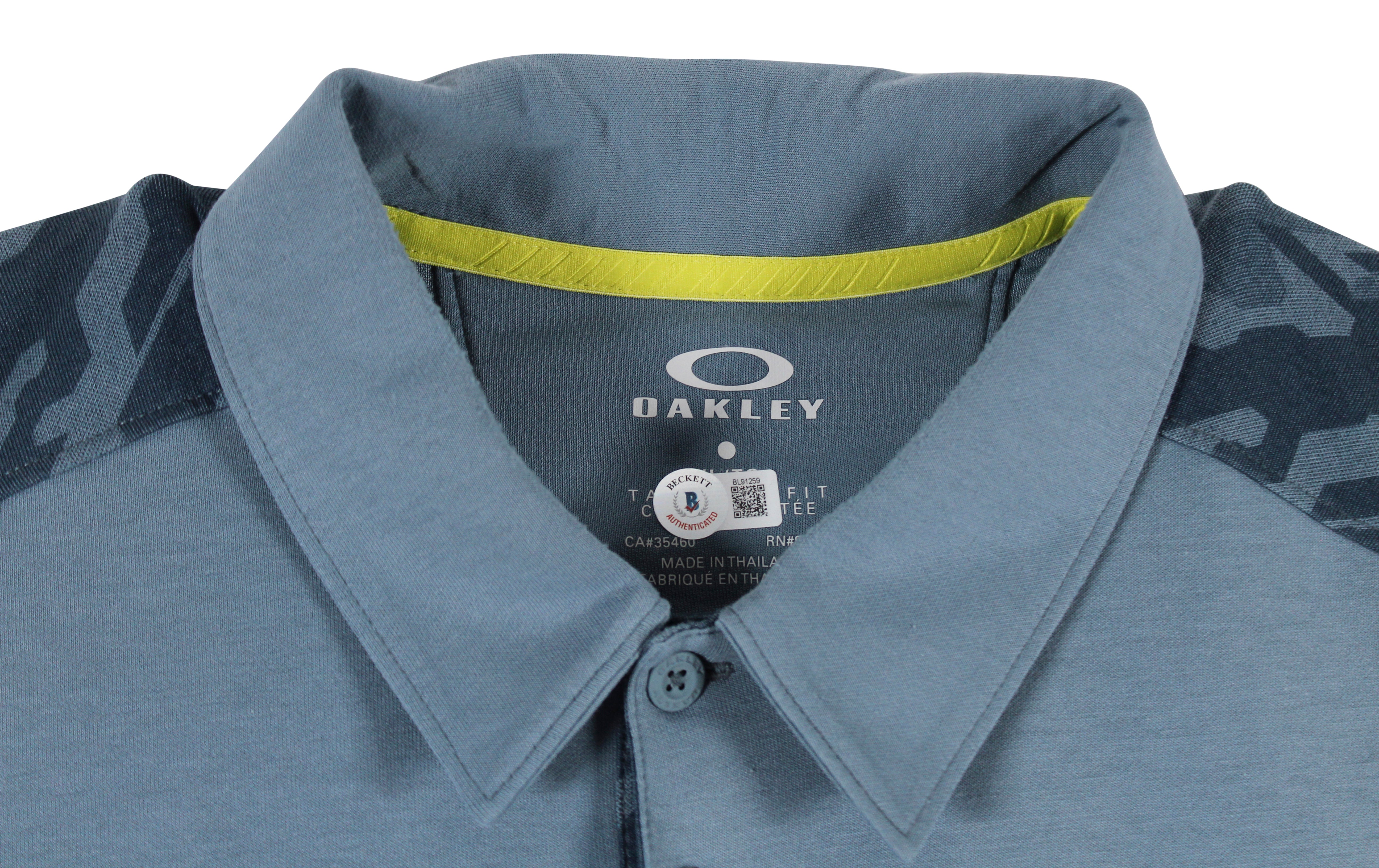 Bubba Watson Authentic Signed Blue Oakley Polo Shirt Autographed BAS #BL91259