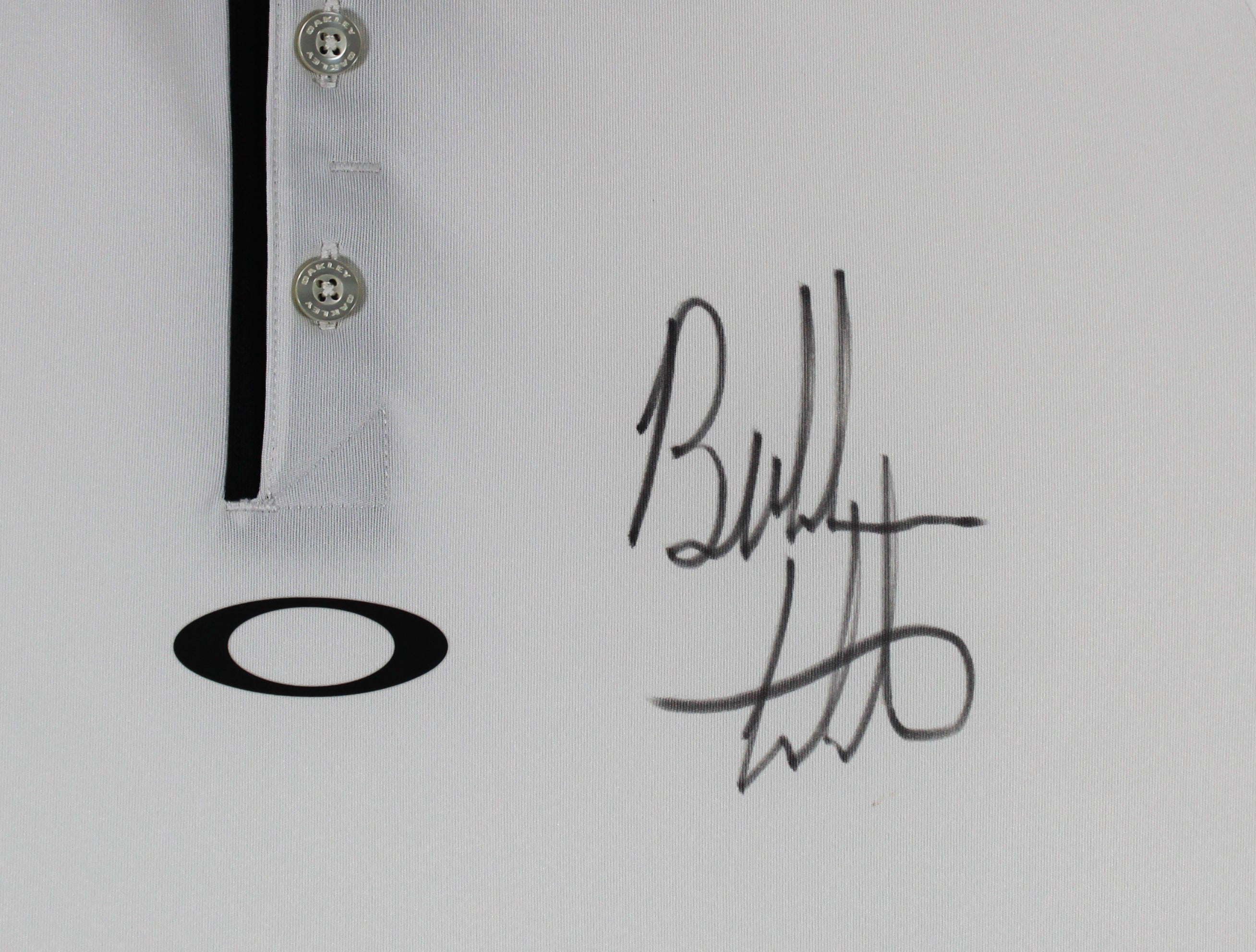 Bubba Watson Authentic Signed Grey Oakley Polo Shirt Autographed BAS #BL91258