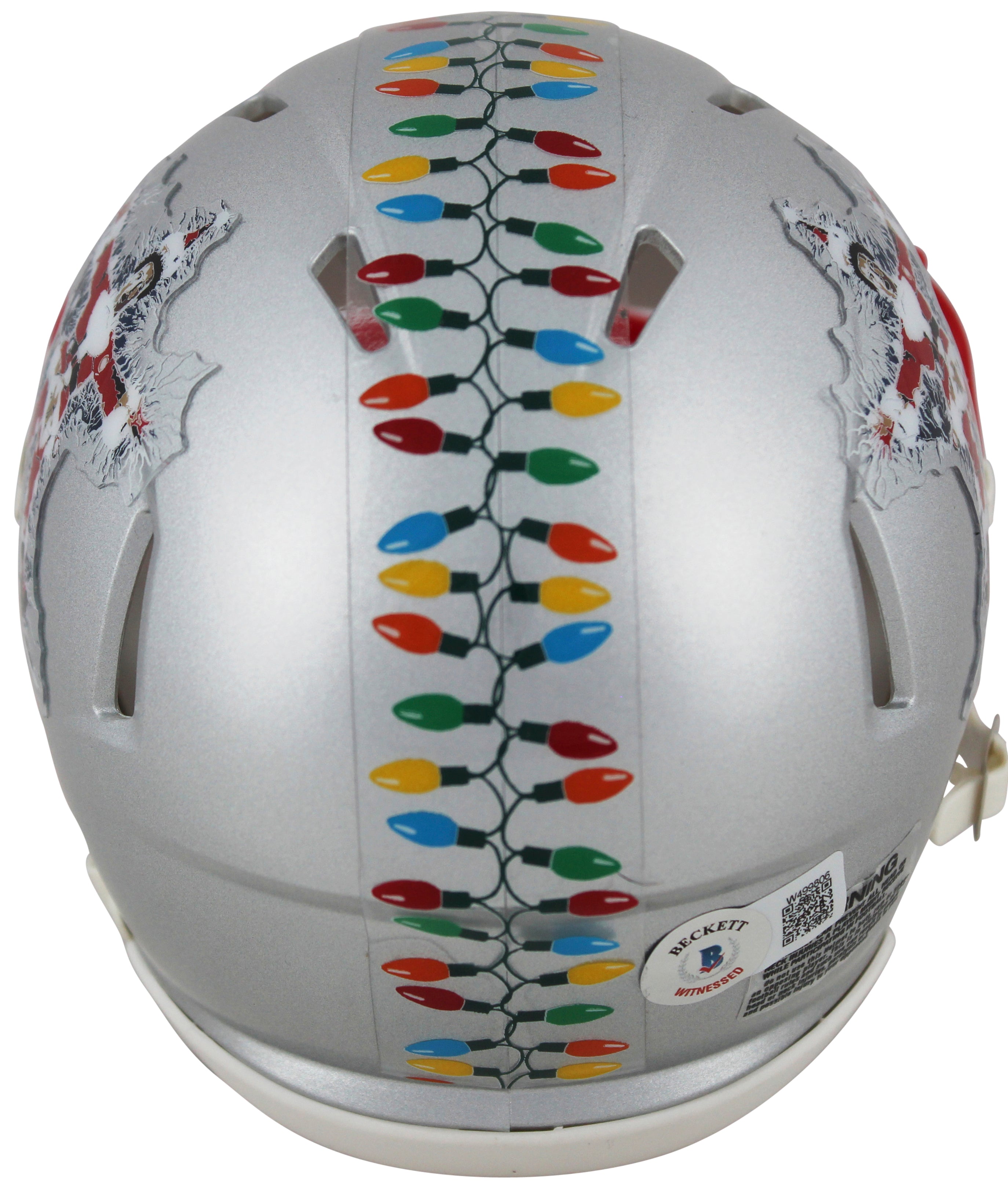 Chevy Chase Christmas Vacation Signed Silver Speed Mini Helmet BAS Witnessed