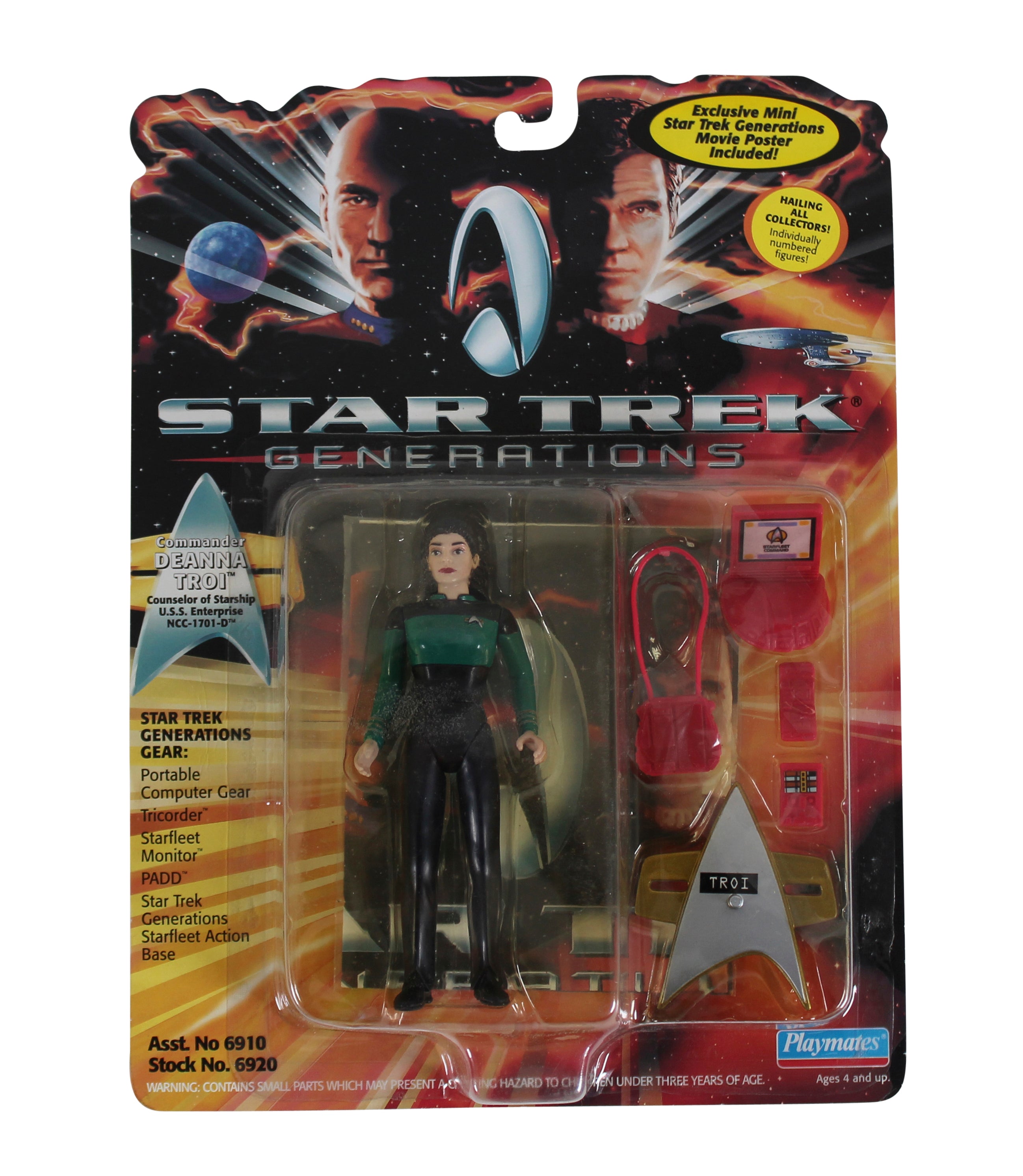 1994 Star Trek Generations Playmates Action Figure Set (5) Un-signed