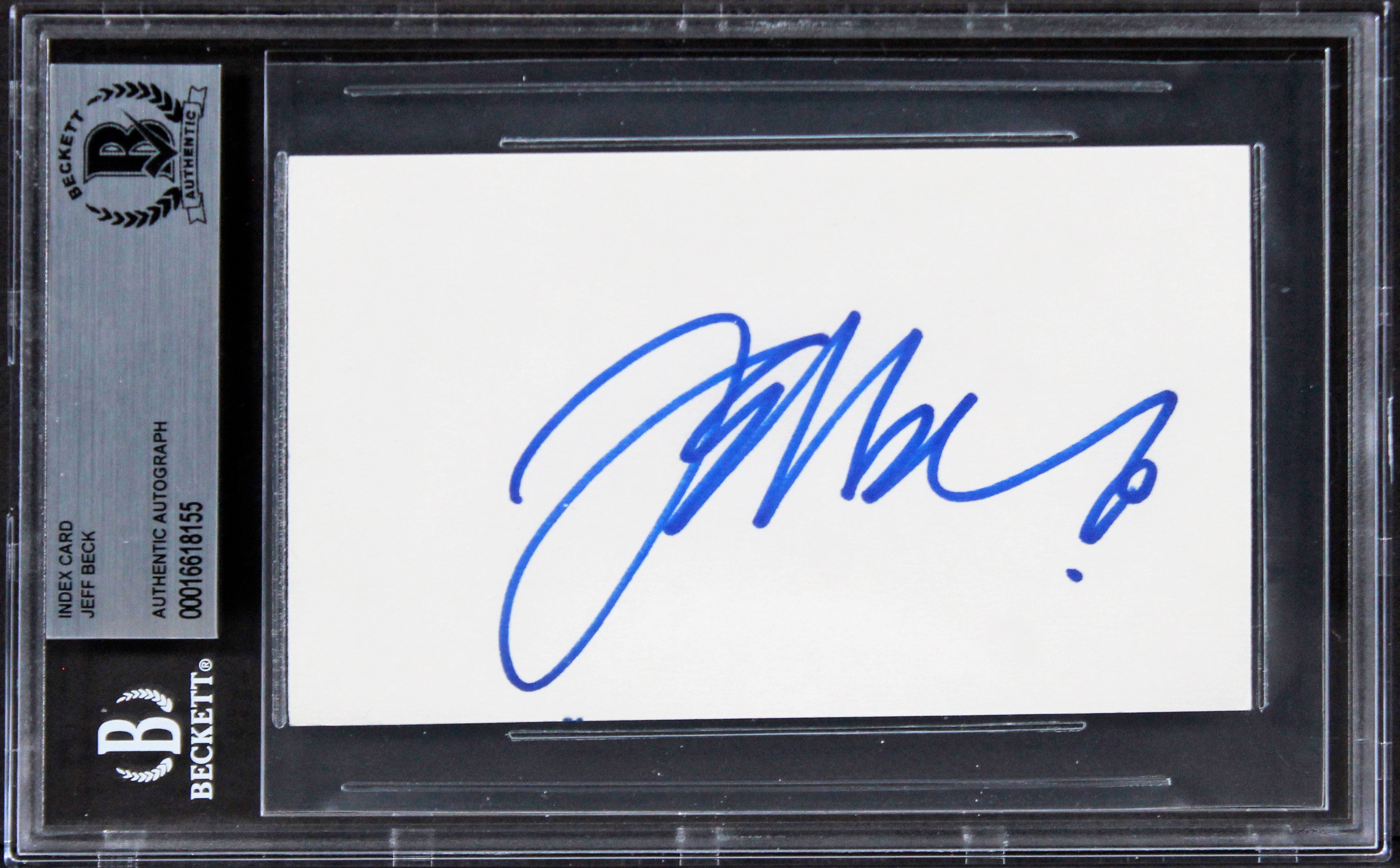 Jeff Beck Musician Authentic Signed 3x5 Index Card Autographed BAS Slabbed