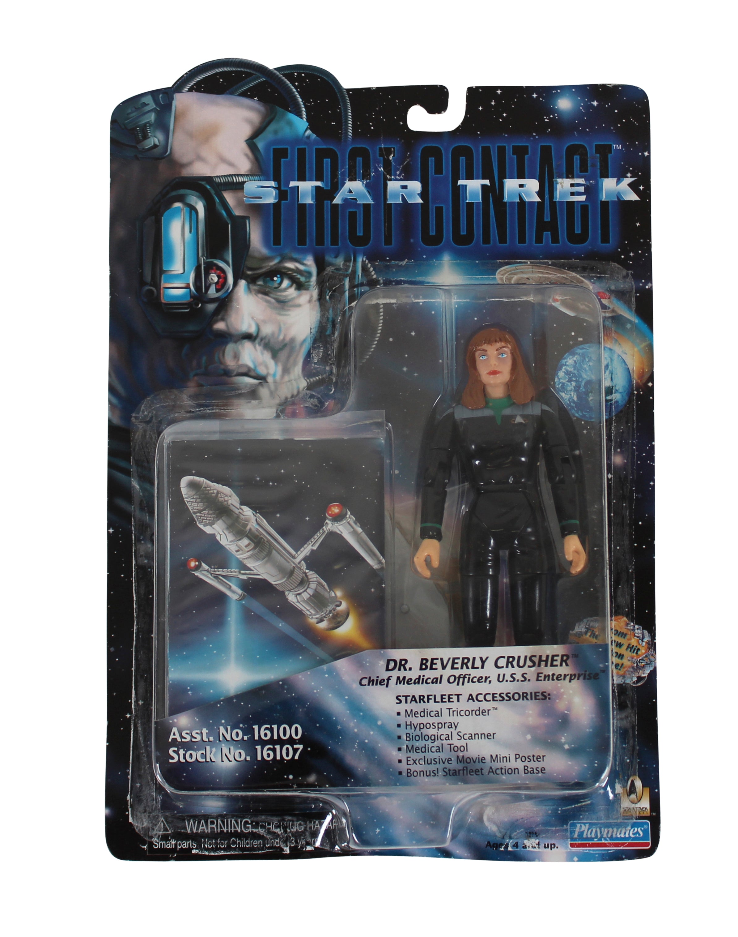 1996 Star Trek First Contact Playmates Action Figure Set (4) Un-signed