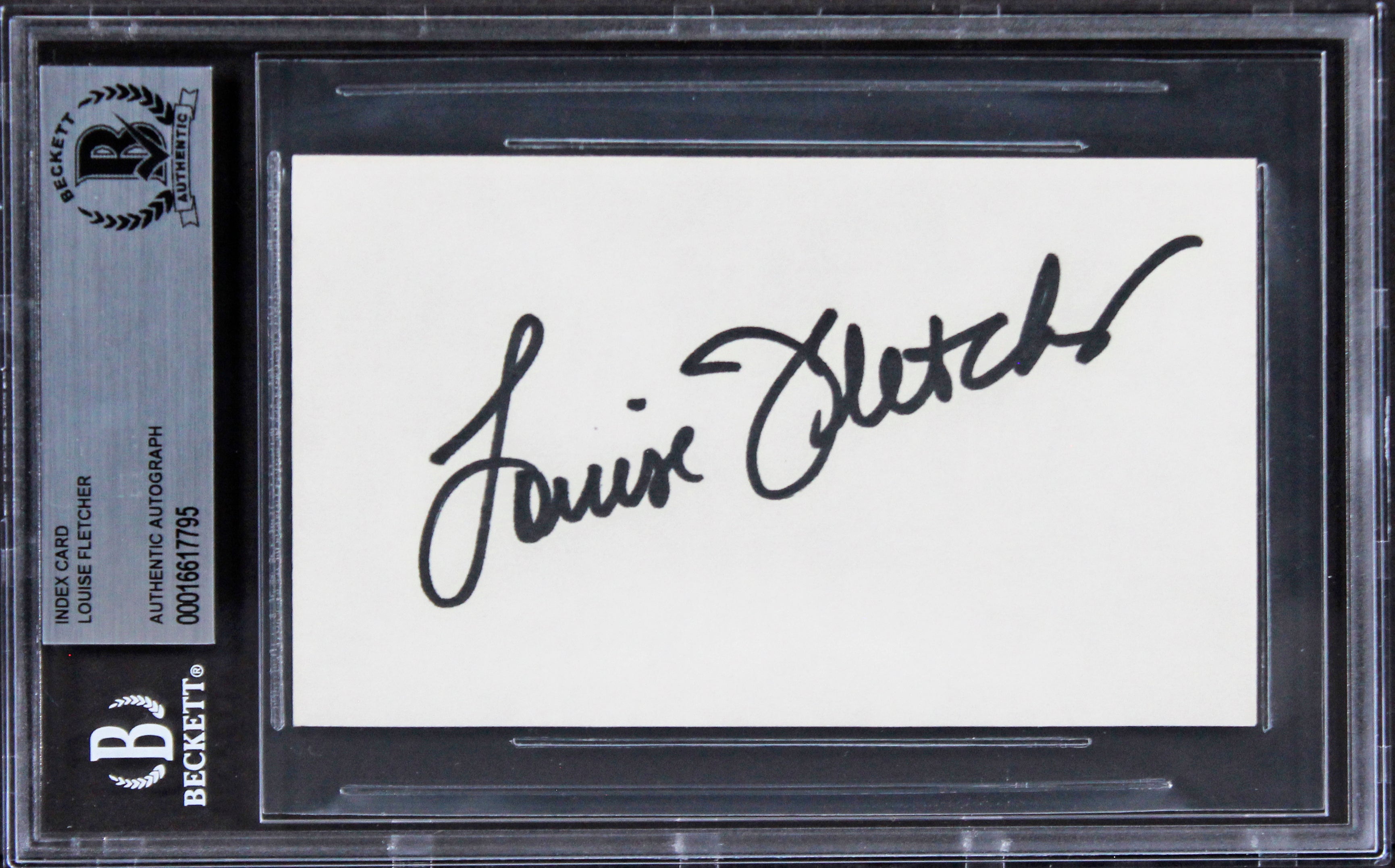 Louise Fletcher One Flew The Cookoo's Nest Signed 3x5 Index Card BAS Slabbed