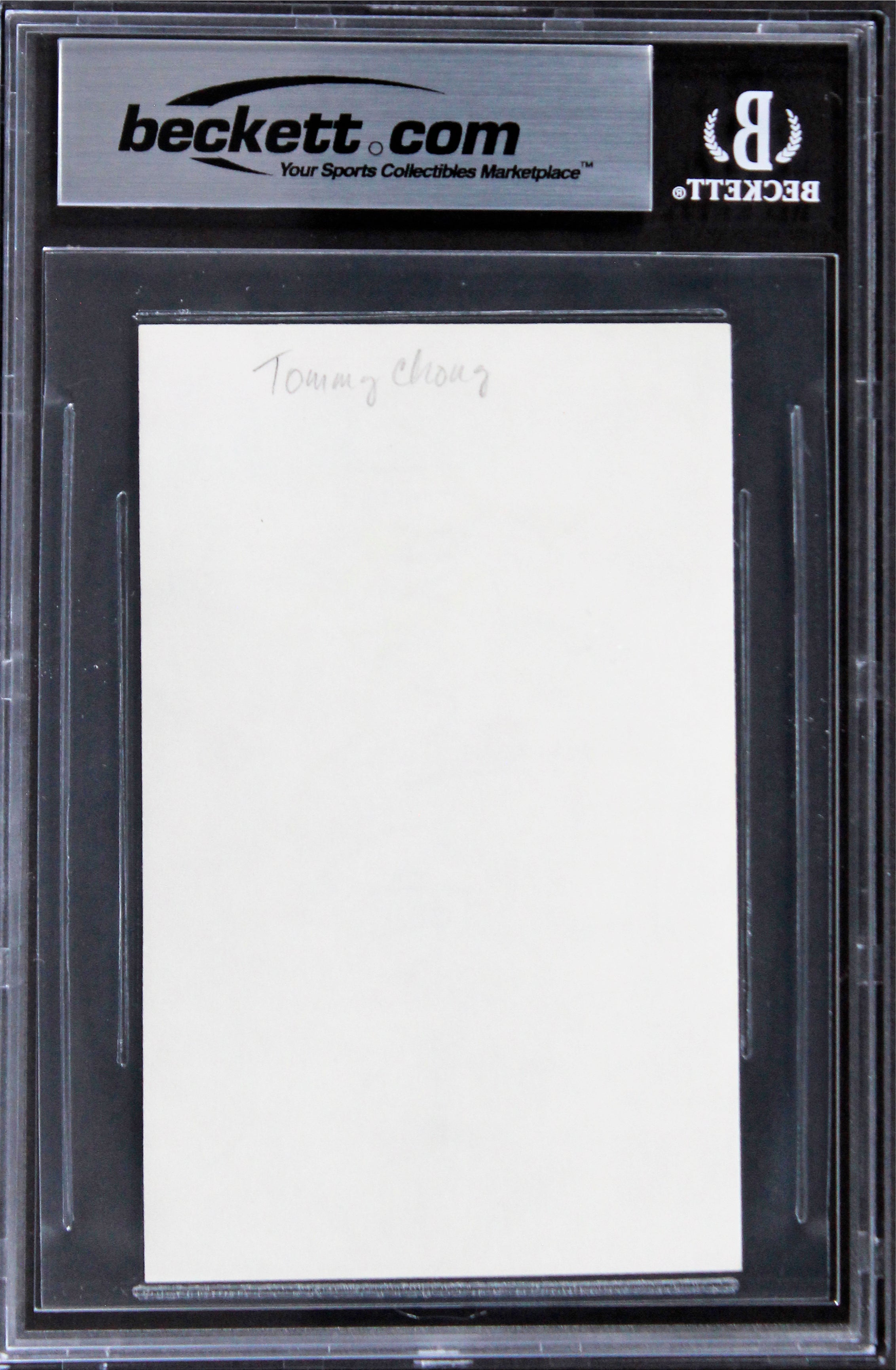 Tommy Chong Up in Smoke Authentic Signed 3x5 Index Card BAS Slabbed 1