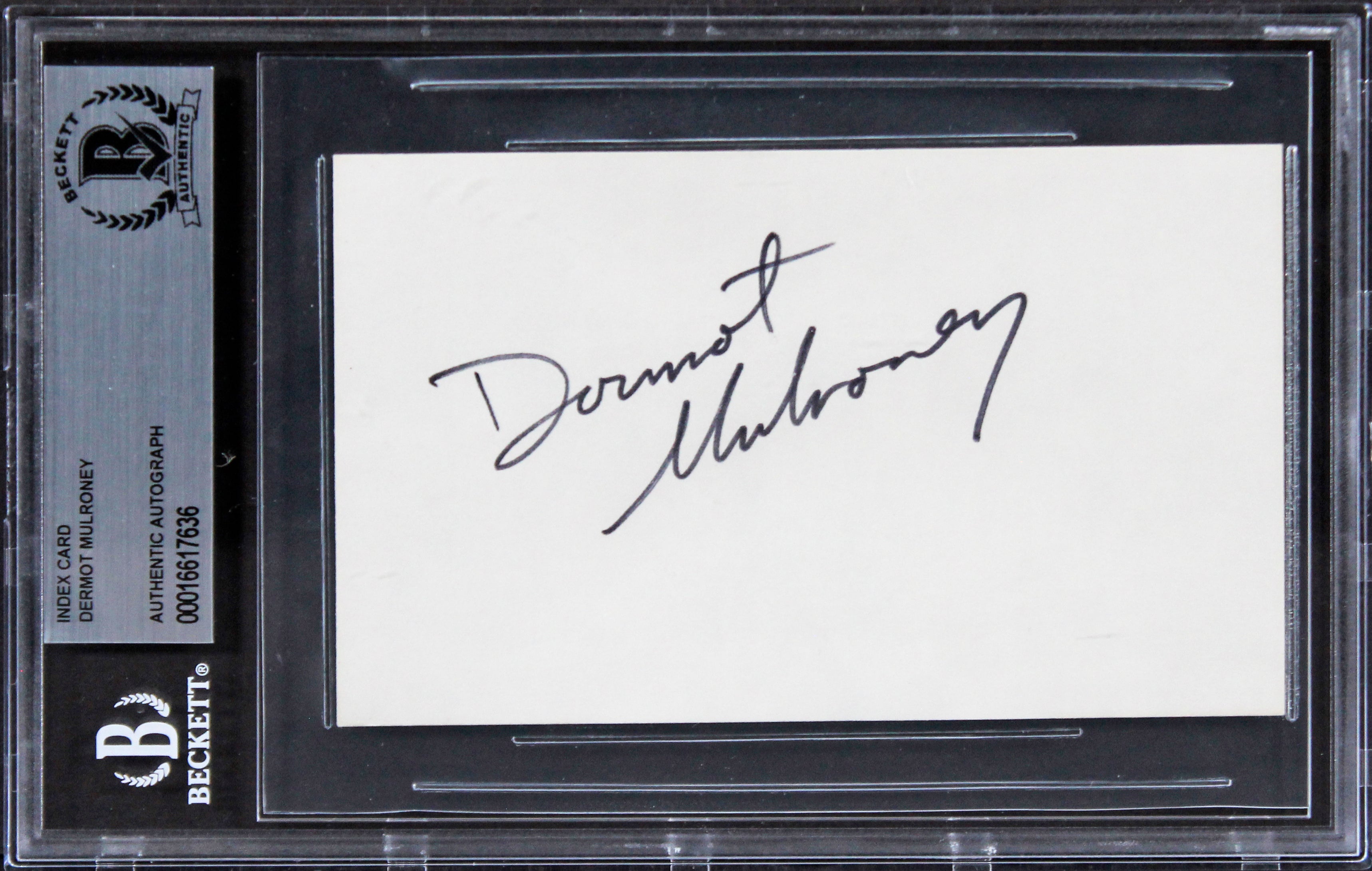 Dermot Mulroney My Best Friend's Wedding Signed 3x5 Index Card BAS Slabbed