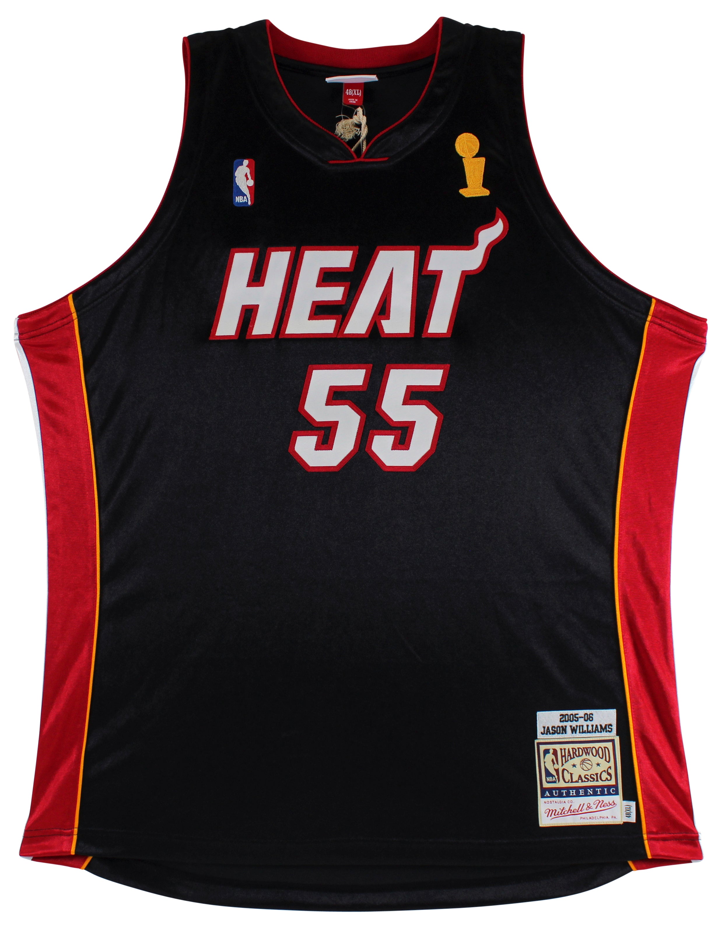 Heat Jason Williams "2006 NBA Champs" Signed Black M&N HWC Authentic Jersey BAS