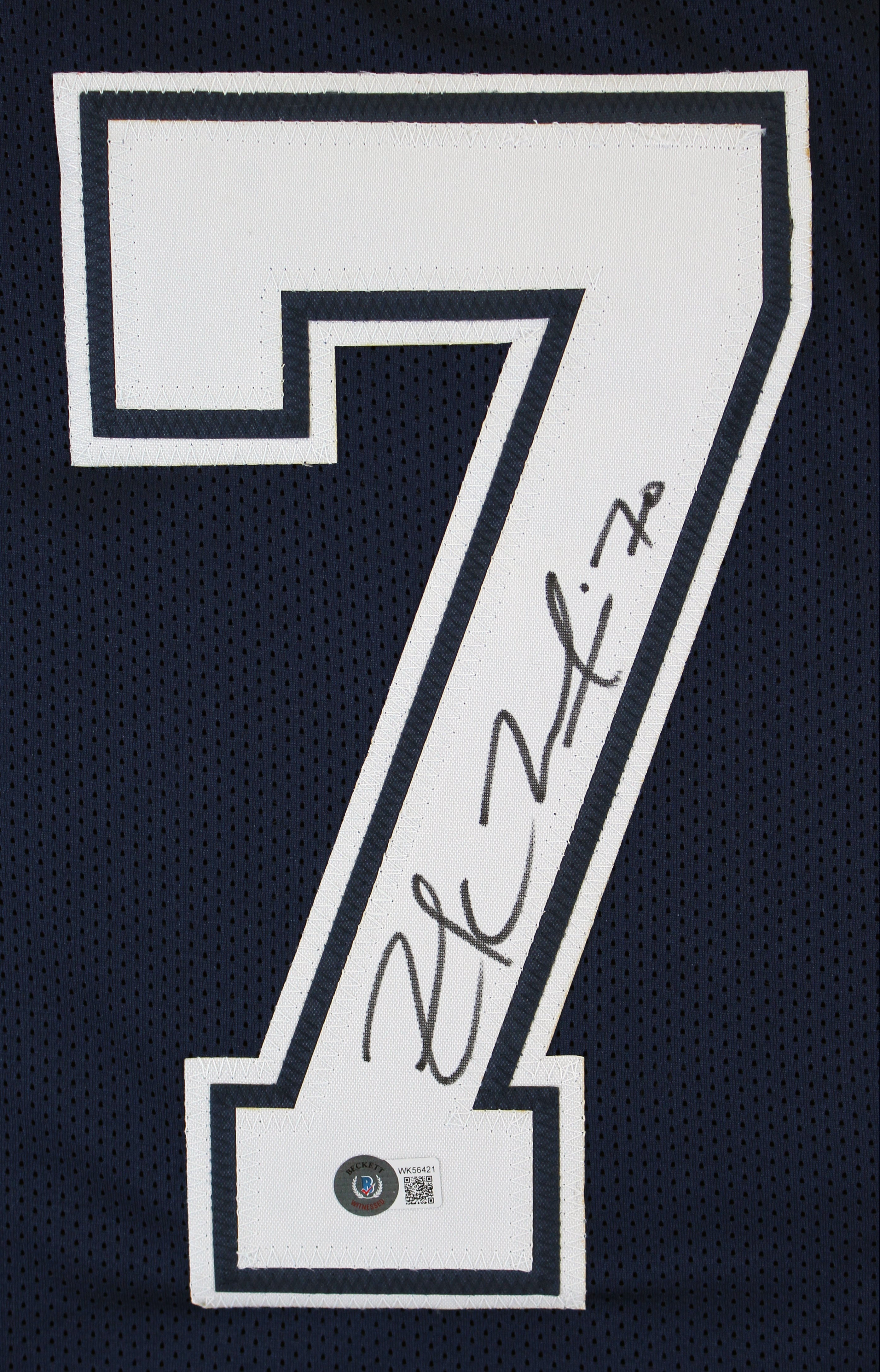 Zack Martin Authentic Signed Navy Blue Pro Style Jersey Autographed BAS Witness