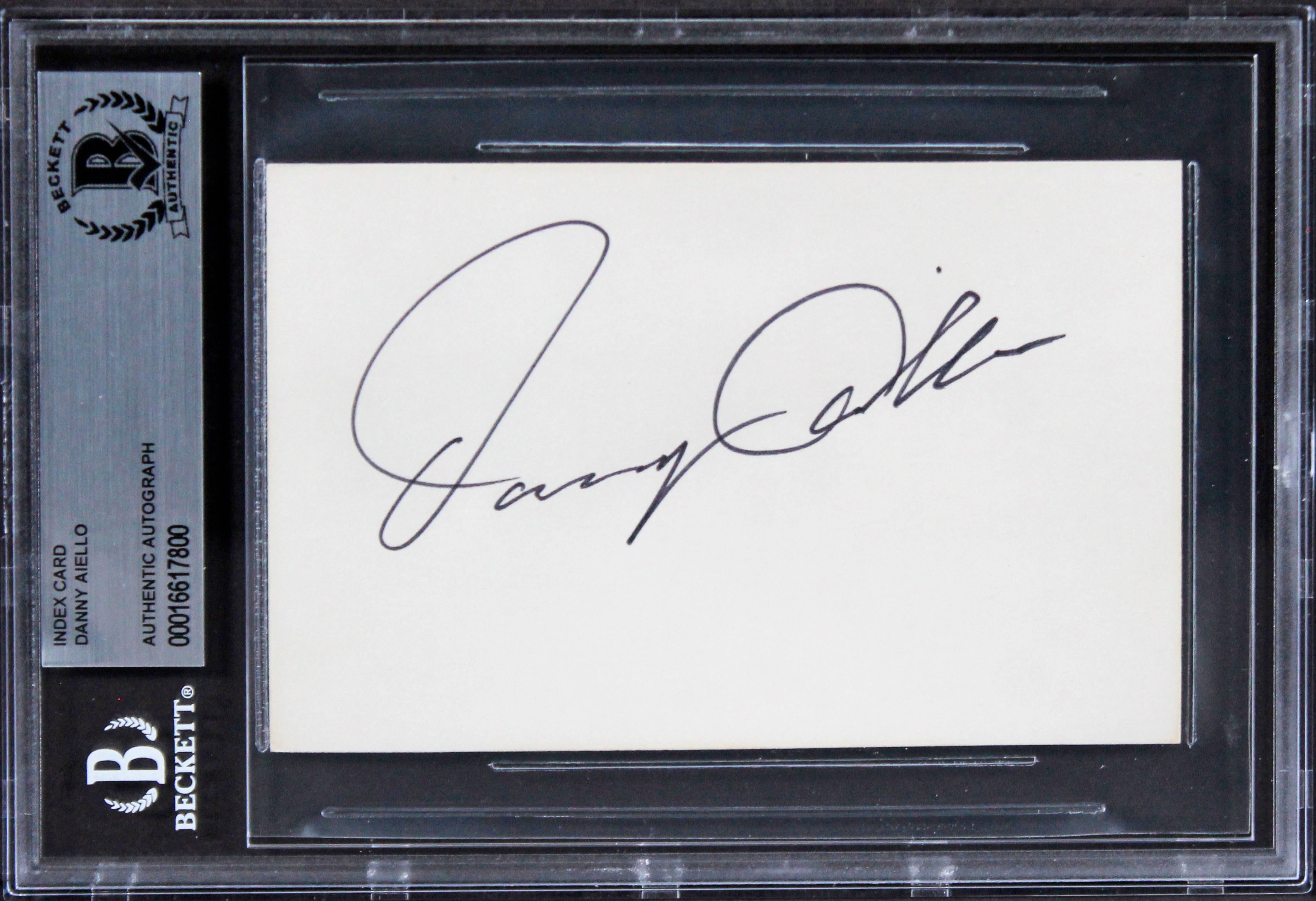 Danny Aiello Do the Right Thing Authentic Signed 3x5 Index Card BAS Slabbed