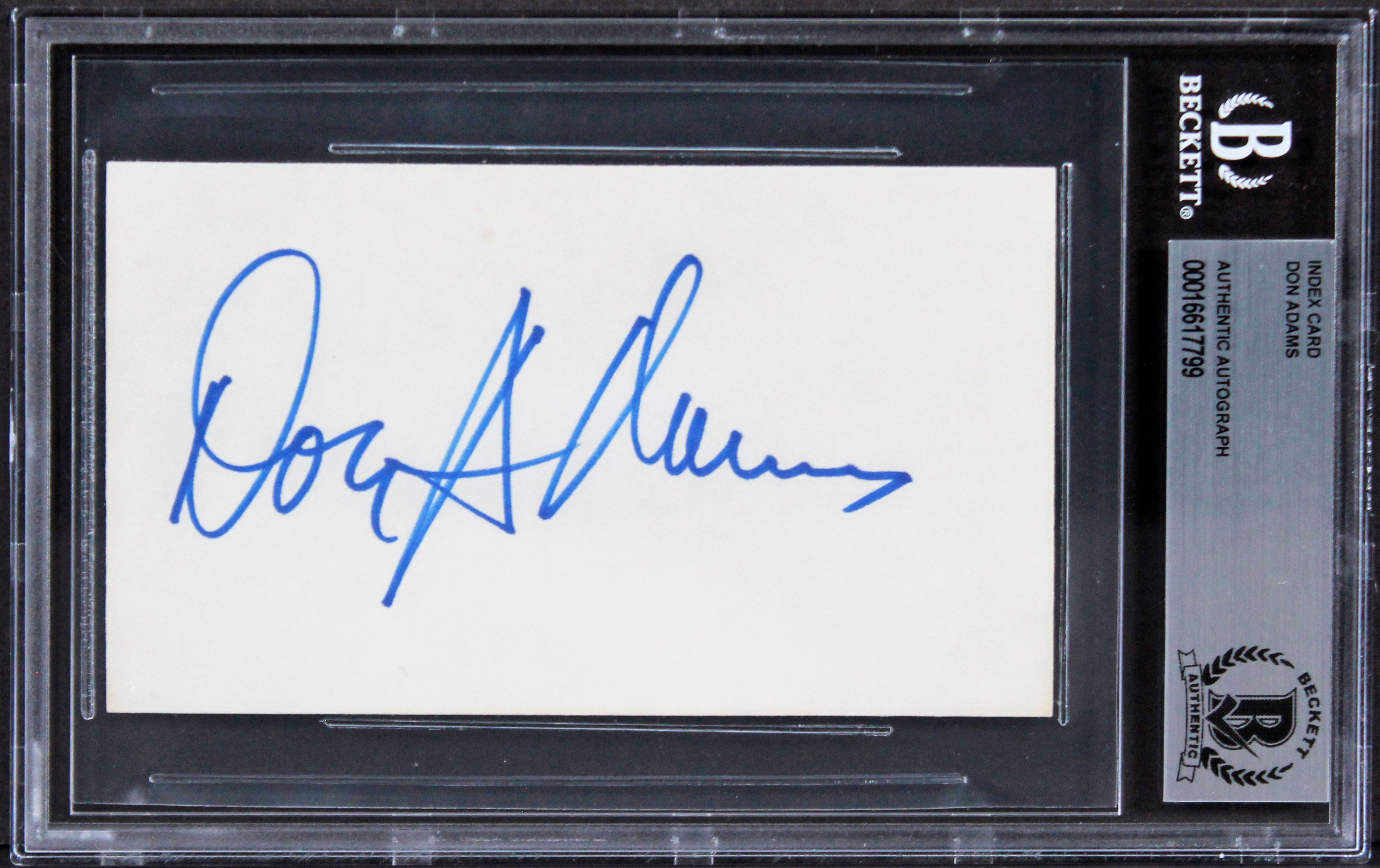 Don Adams Get Smart Authentic Signed 3x5 Index Card Autographed BAS Slabbed