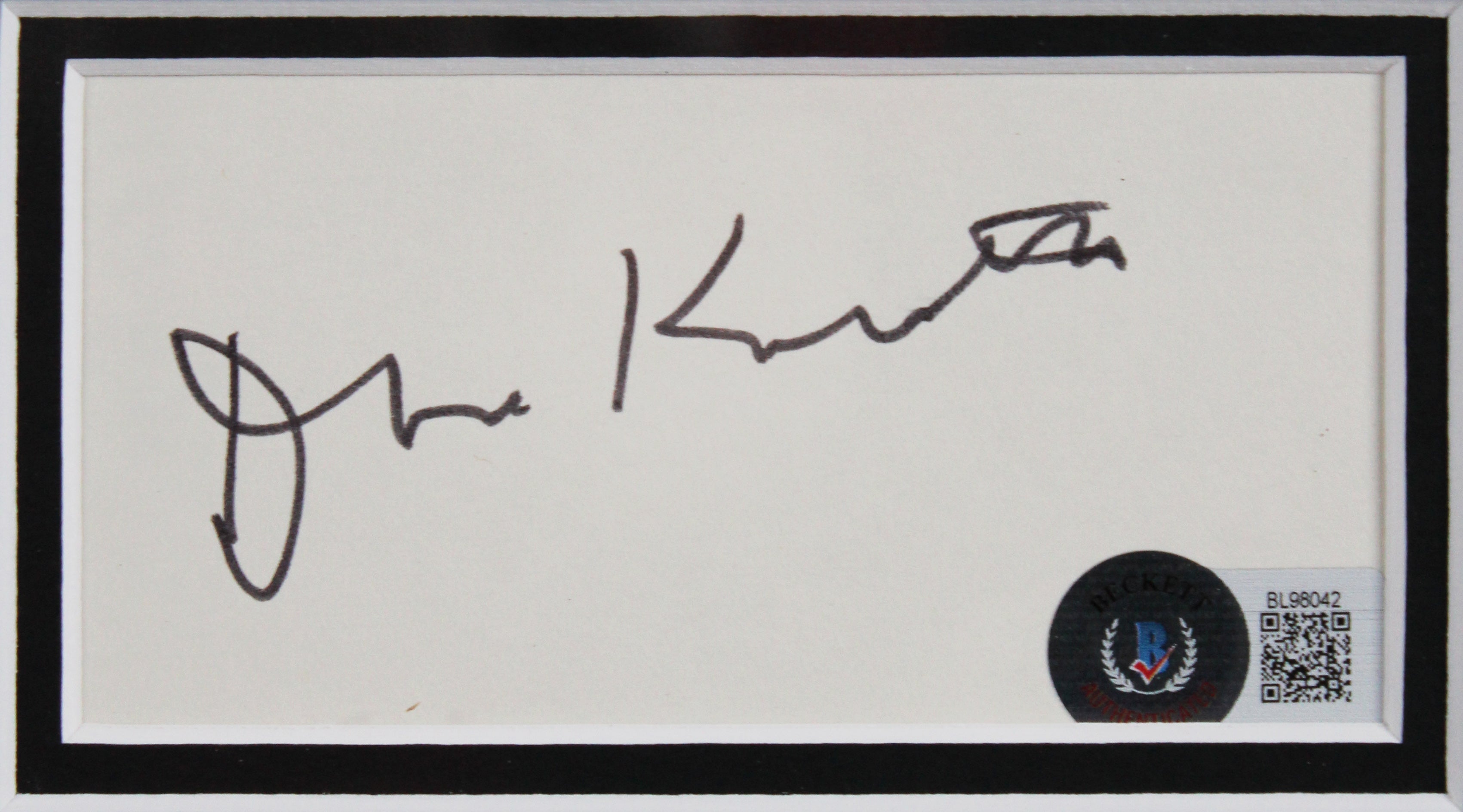 Don Knotts The Andy Griffith Show Signed 3x5 Index Card Framed Display BAS