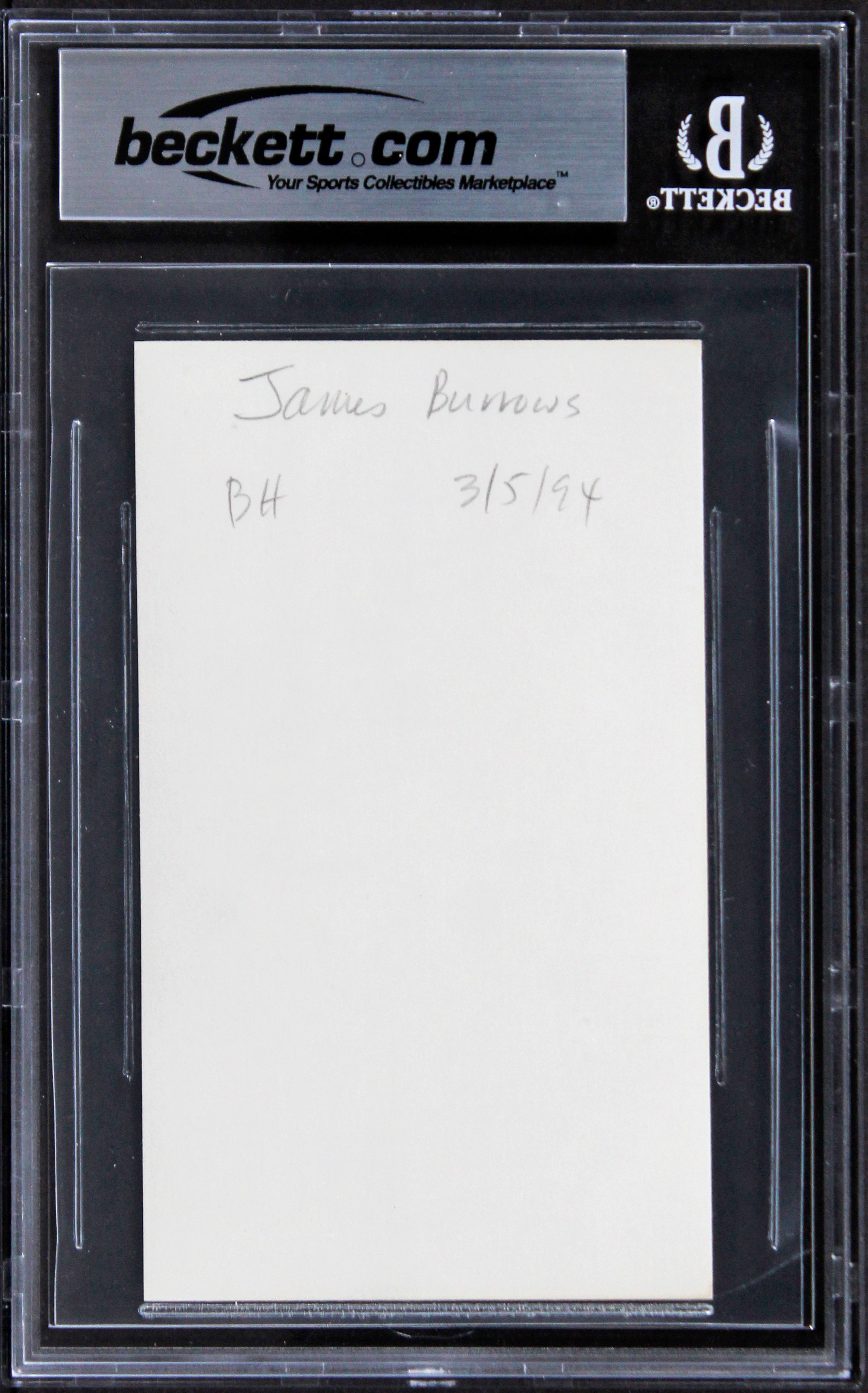 James Burrows Cheers Authentic Signed 3x5 Index Card Autographed BAS Slabbed 2