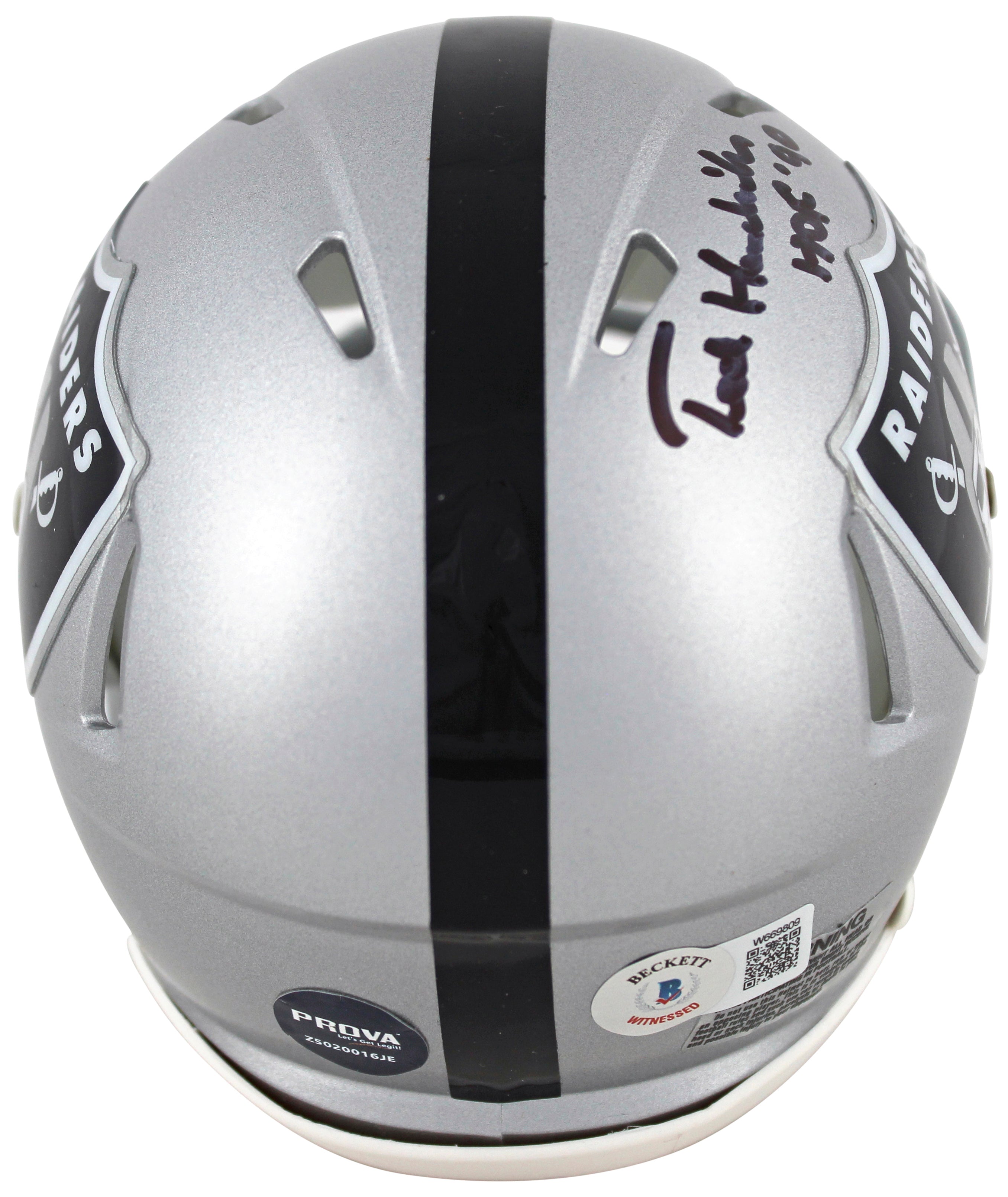 Raiders Ted Hendricks "HOF 90" Authentic Signed Speed Mini Helmet BAS Witnessed