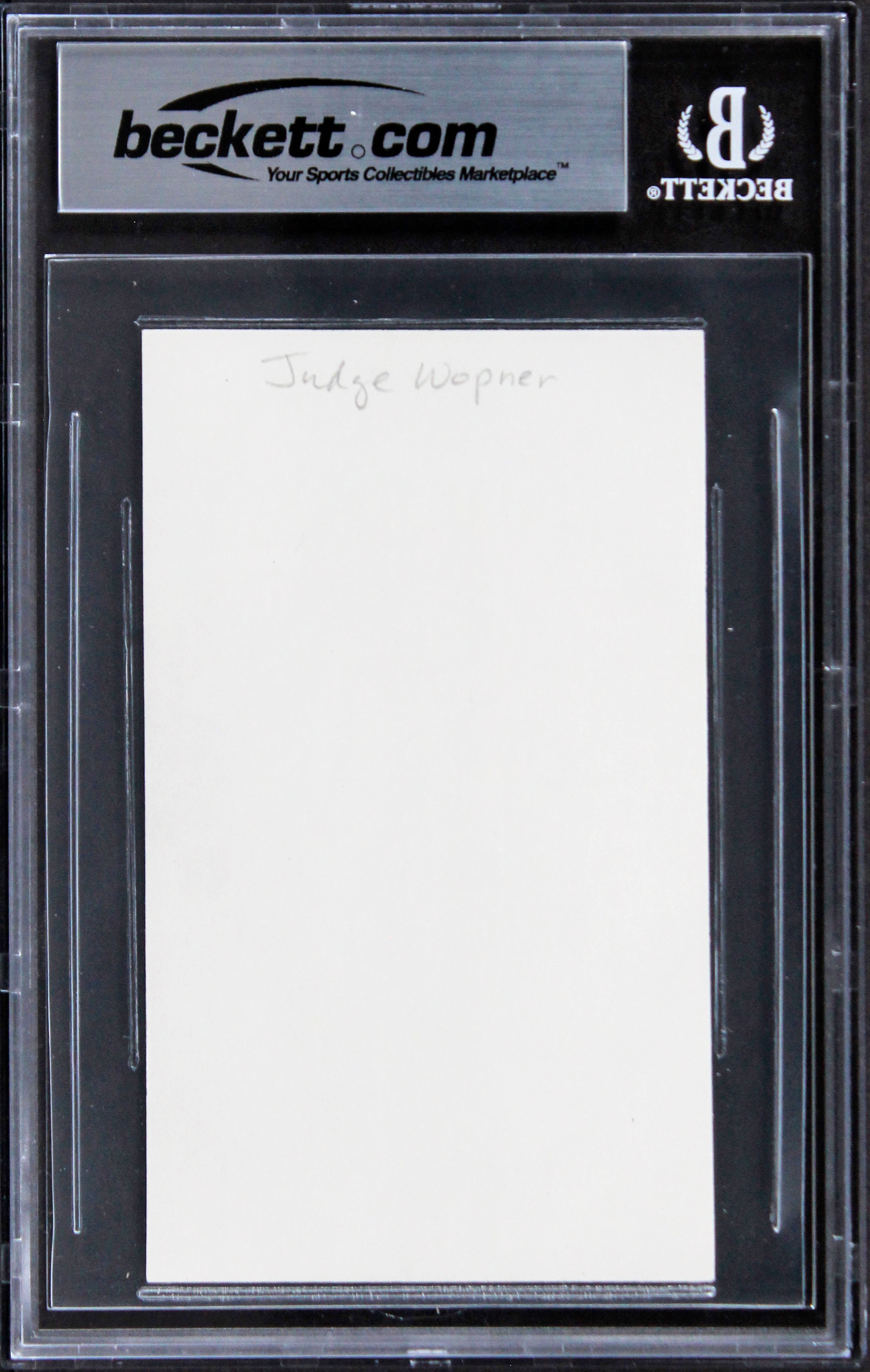 Joseph Wapner The People's Court Authentic Signed 3x5 Index Card BAS Slabbed
