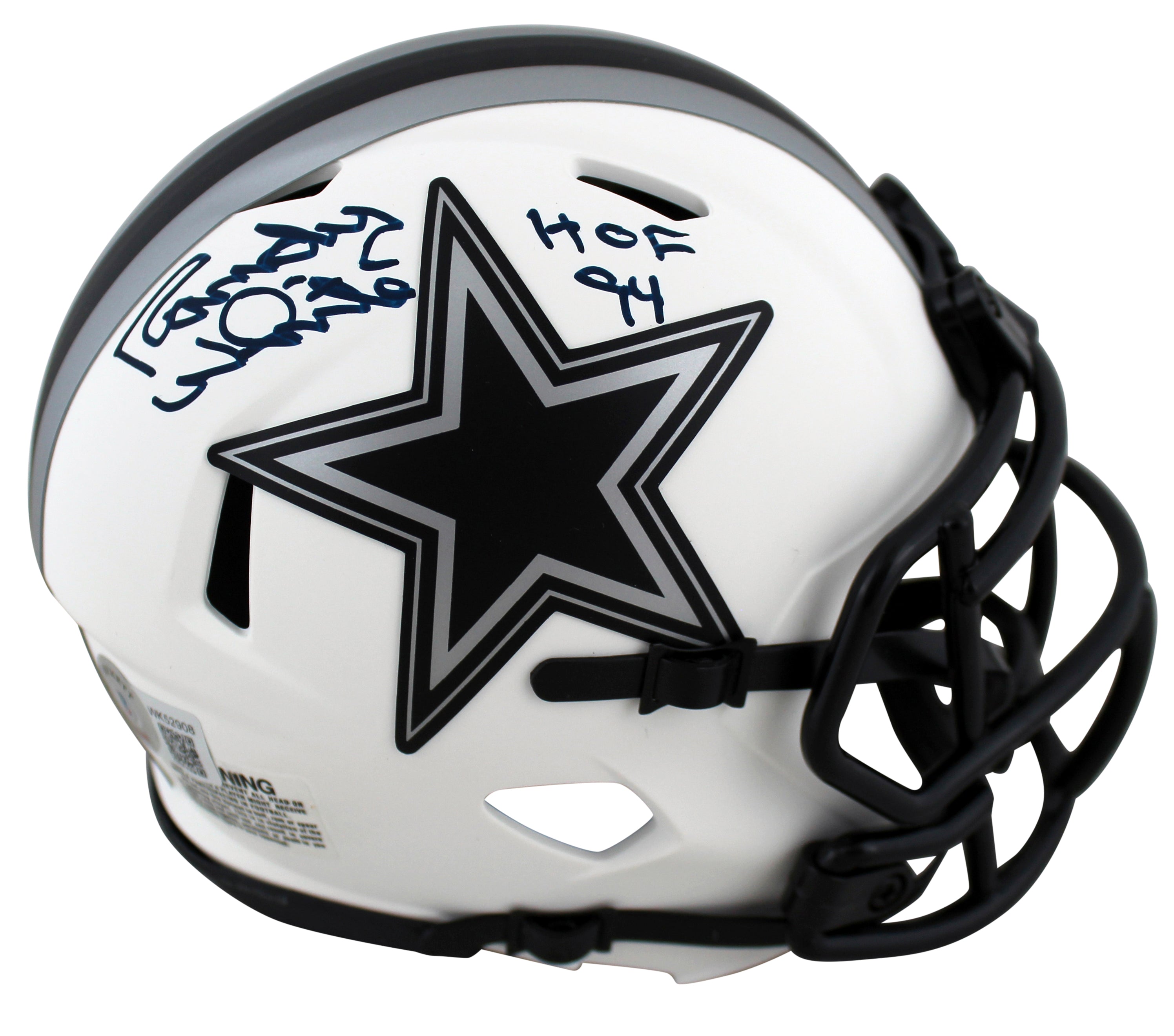 Cowboys Randy White "HOF 94" Authentic Signed Lunar Speed Mini Helmet BAS Wit