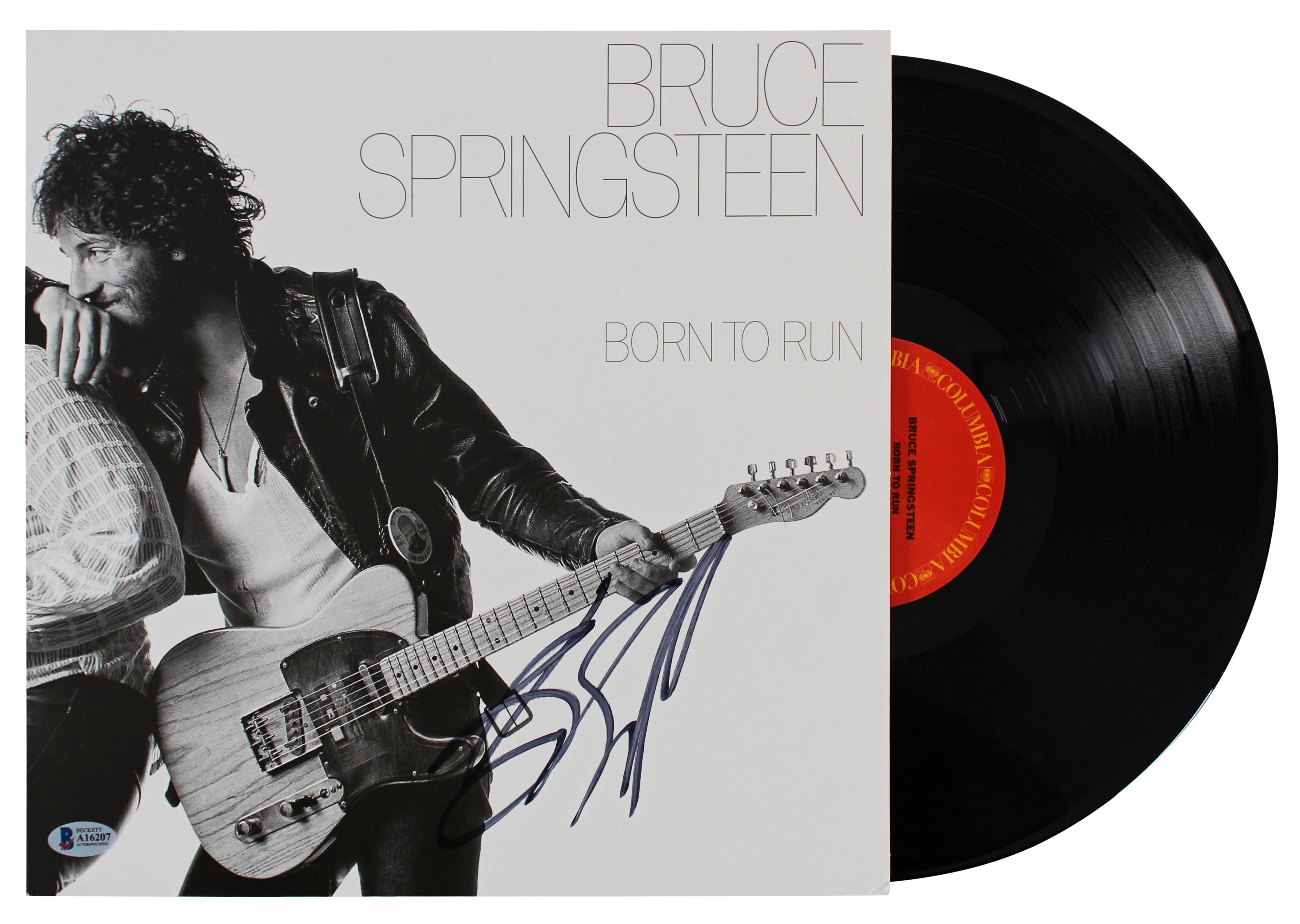 Bruce Springsteen Authentic Signed Born To Run Album Cover W/ Vinyl BAS #A16207