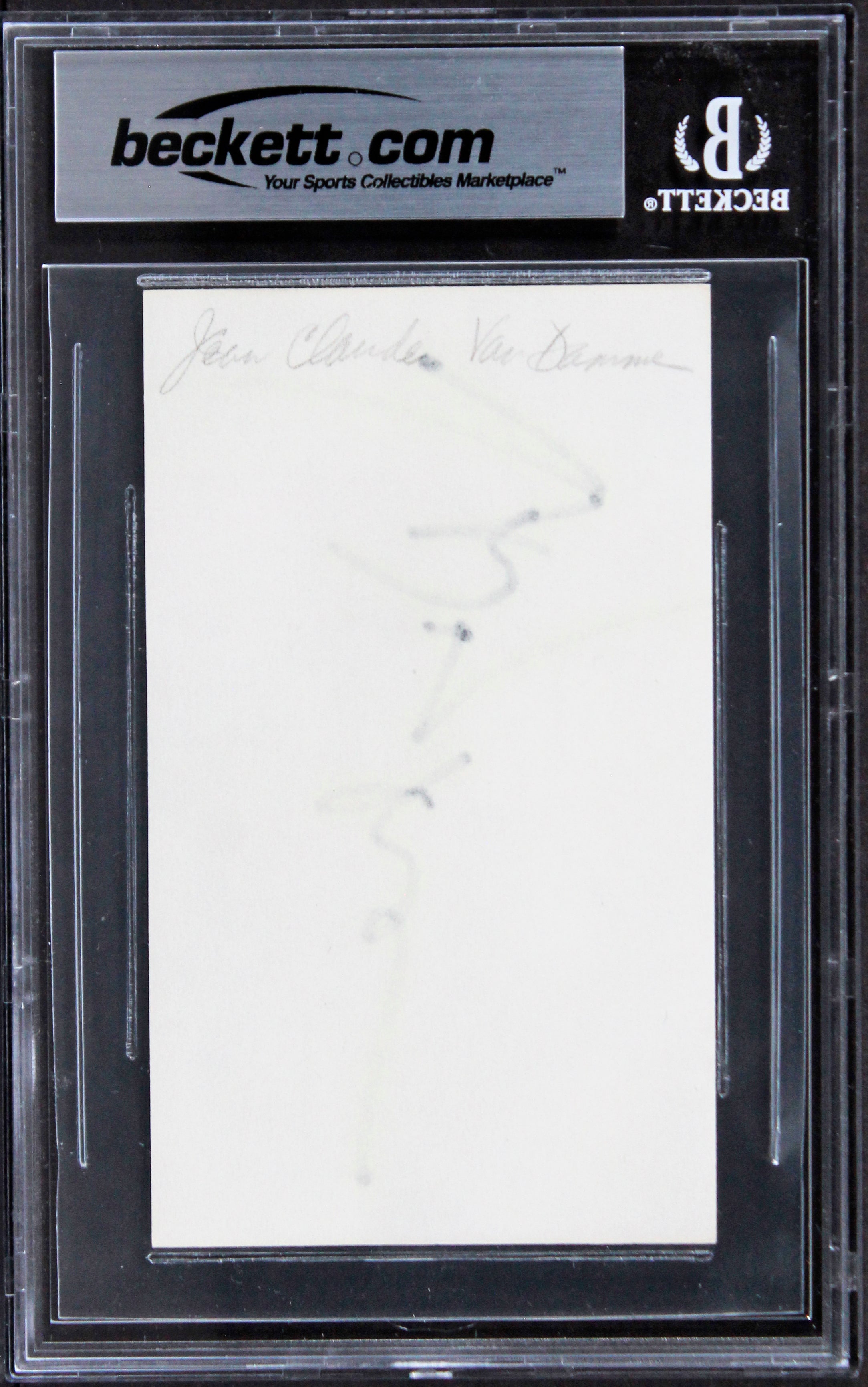 Jean-Claude Van Damme Double Impact Signed 3x5 Index Card BAS Slabbed 1