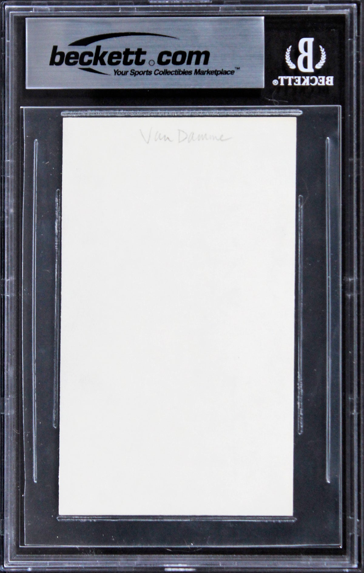Jean-Claude Van Damme Double Impact Signed 3x5 Index Card BAS Slabbed 2