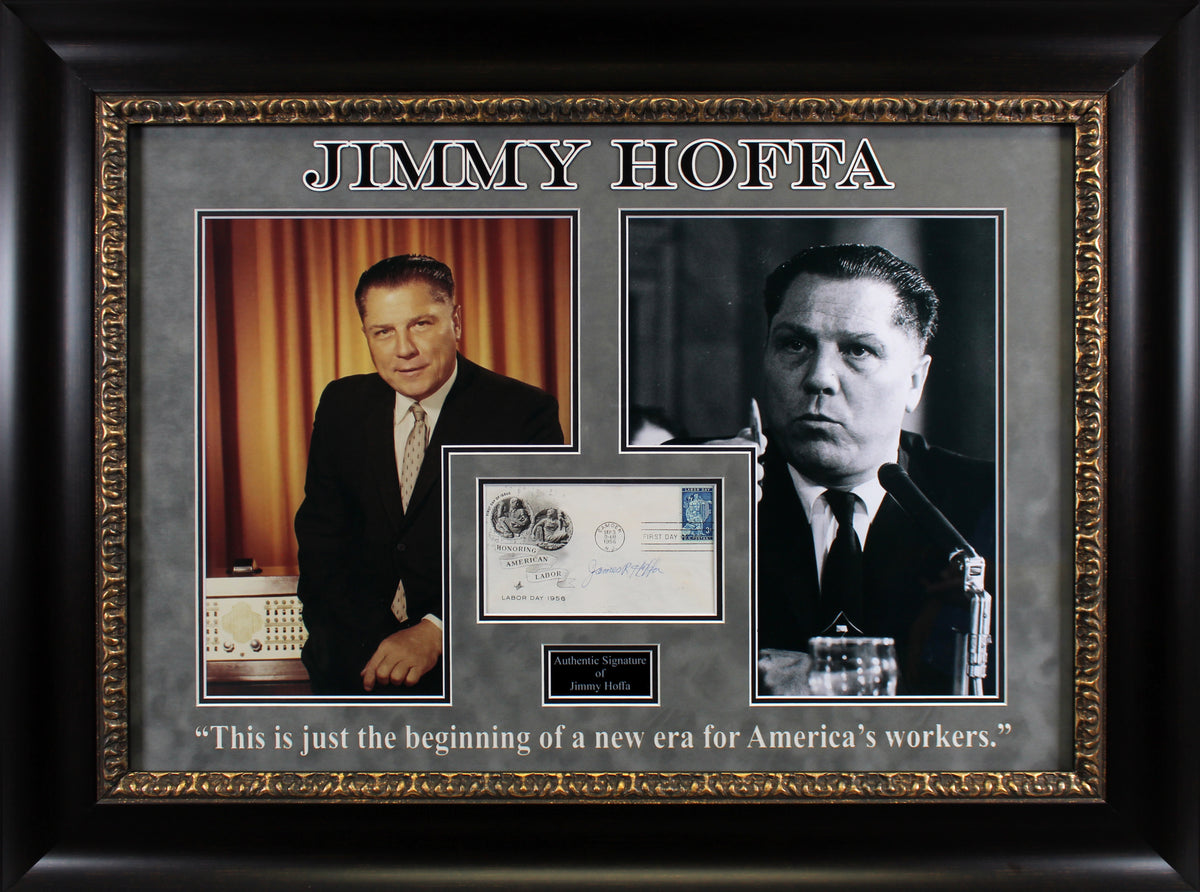 Jimmy Hoffa Authentic Signed & Framed 1956 Labor Day First Day Cover BAS