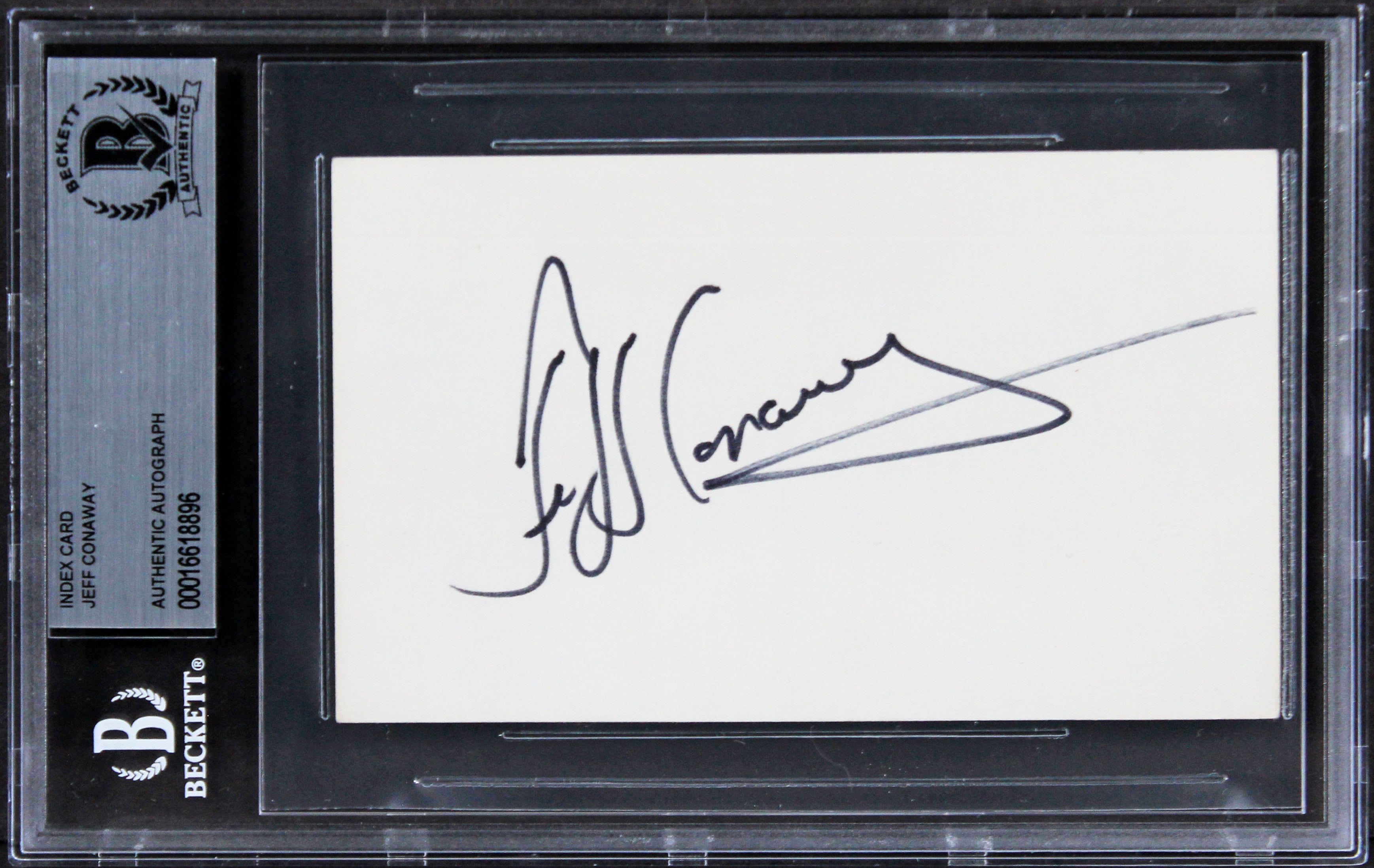 Jeff Conaway Grease Authentic Signed 3x5 Index Card Autographed BAS Slabbed 2
