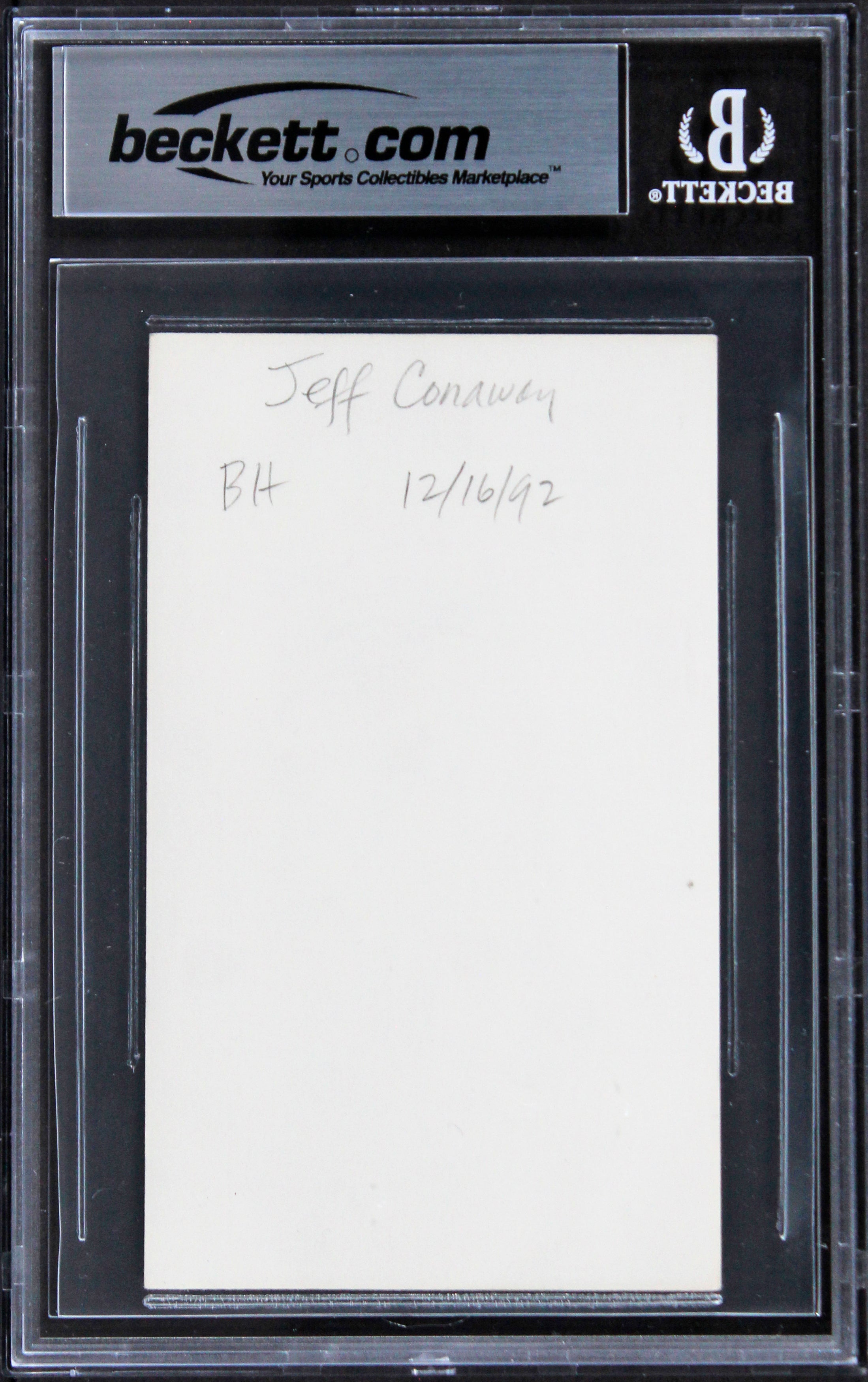 Jeff Conaway Grease Authentic Signed 3x5 Index Card Autographed BAS Slabbed 2