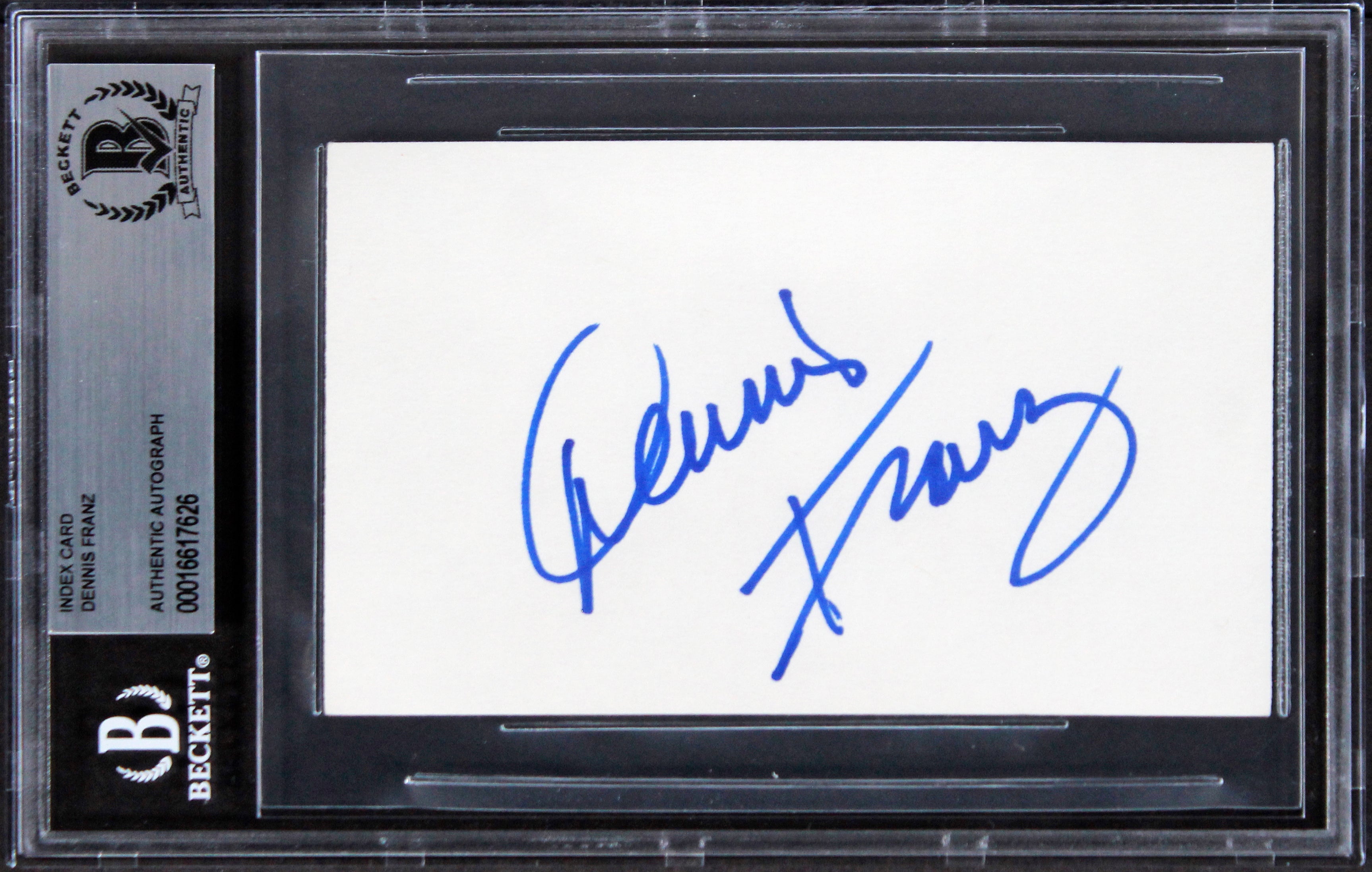Dennis Franz NYPD Blue Authentic Signed 3x5 Index Card Autographed BAS Slabbed 1