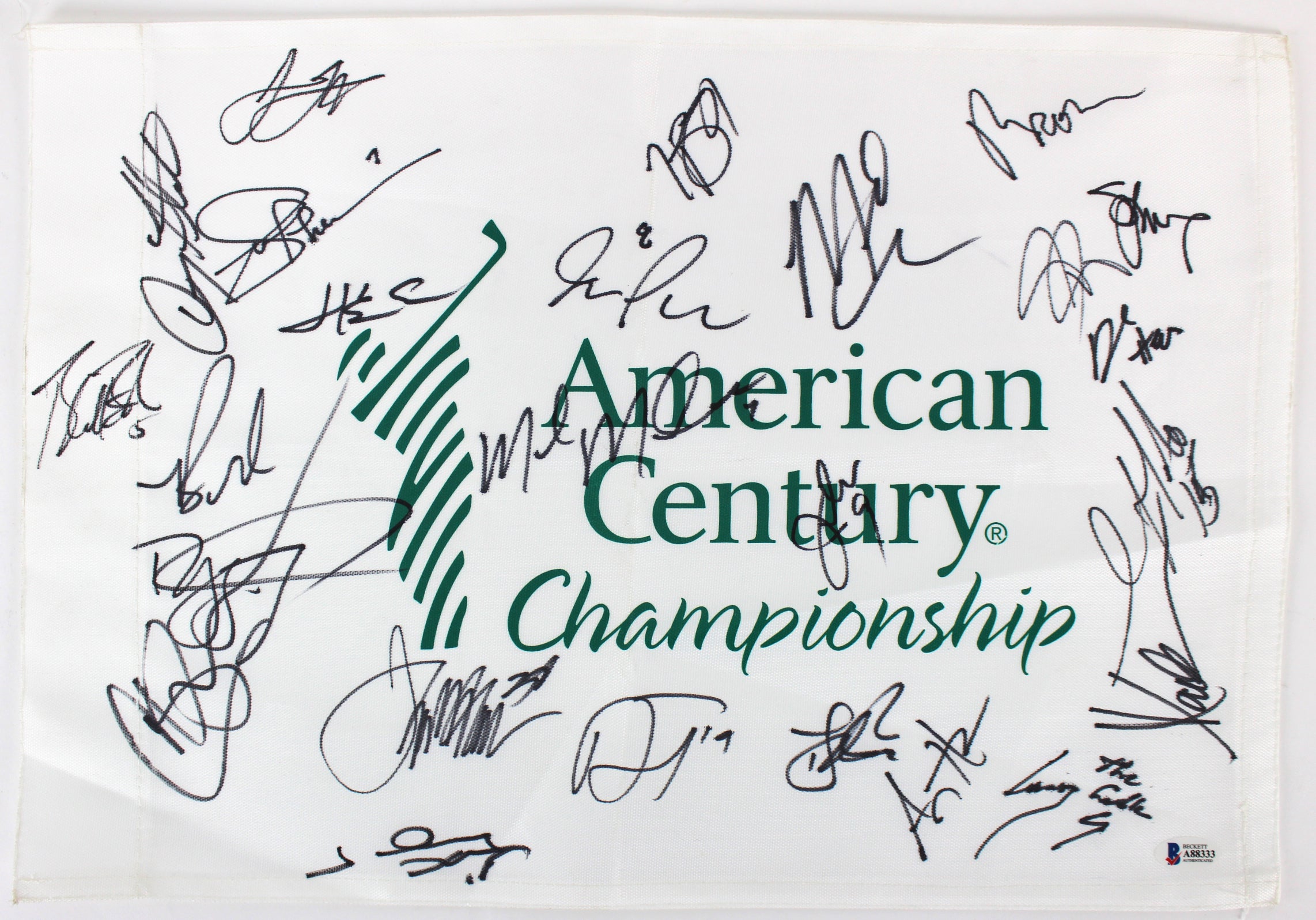 American Century (24) Goff, Webber, Davis, Allen Signed Pin Flag BAS #A88333