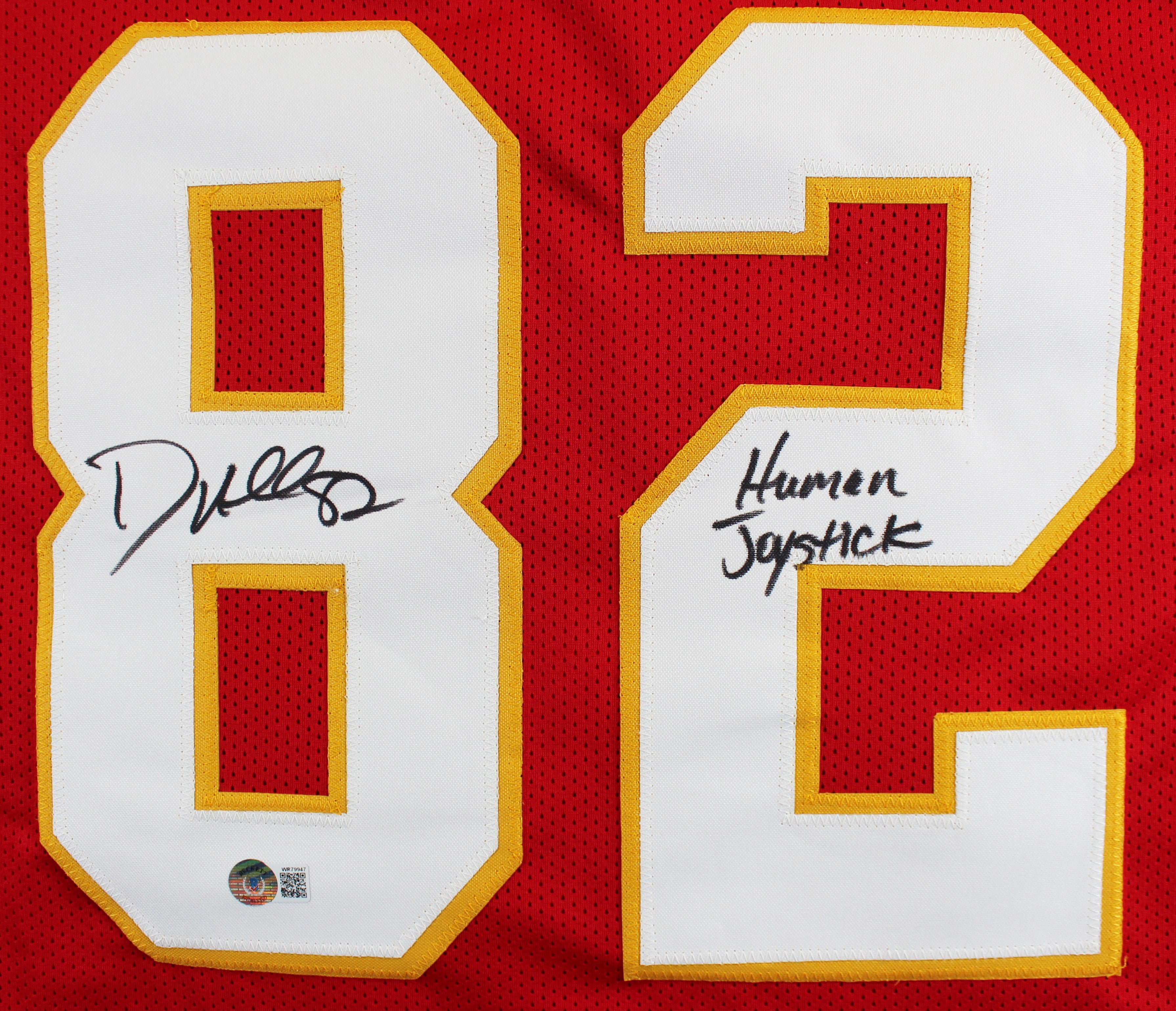 Dante Hall "Human Joystick" Authentic Signed Red Pro Style Jersey BAS Witnessed