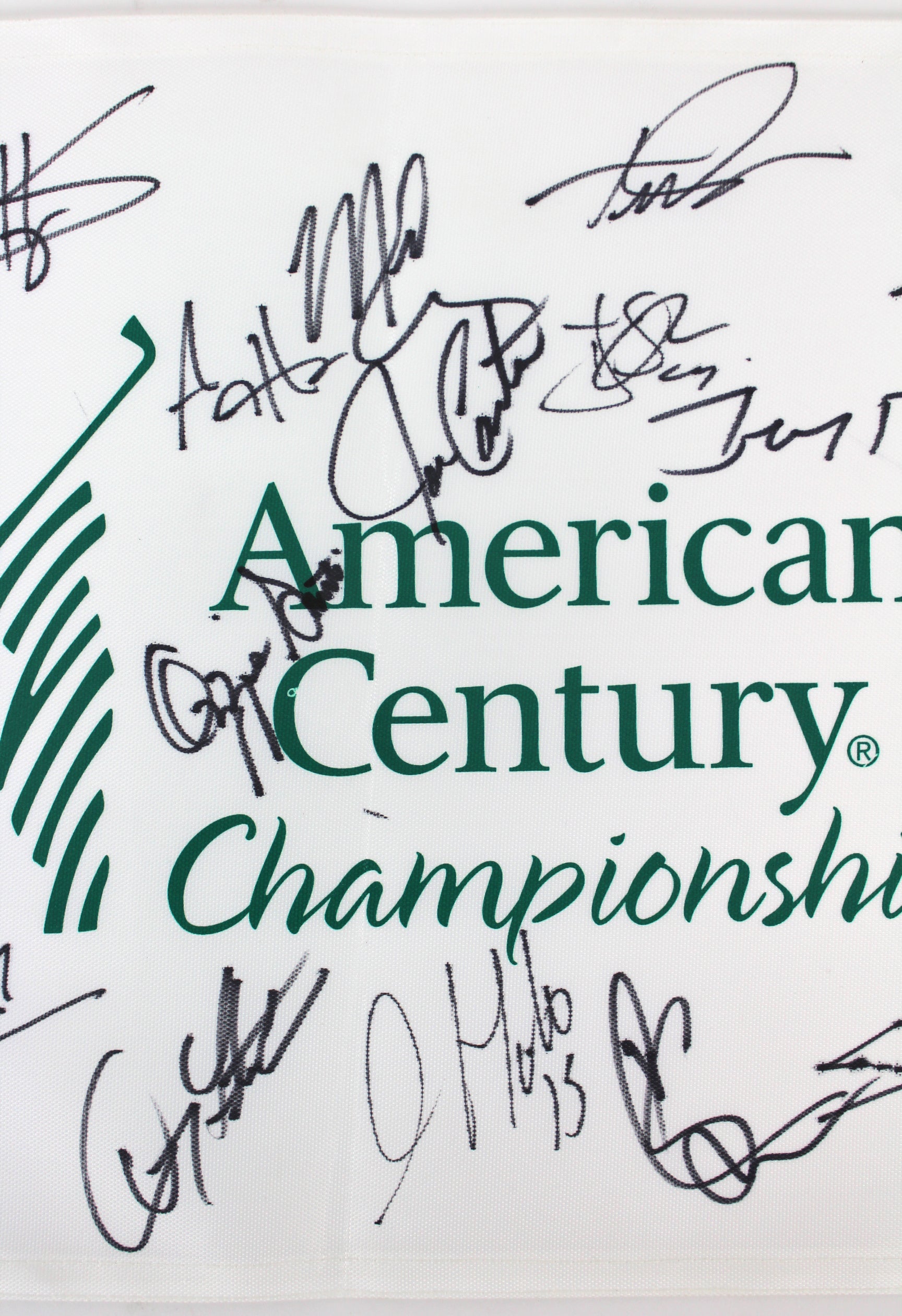 American Century (20) Goff, Peterson, Oshie, Rice Signed Pin Flag BAS #A88335