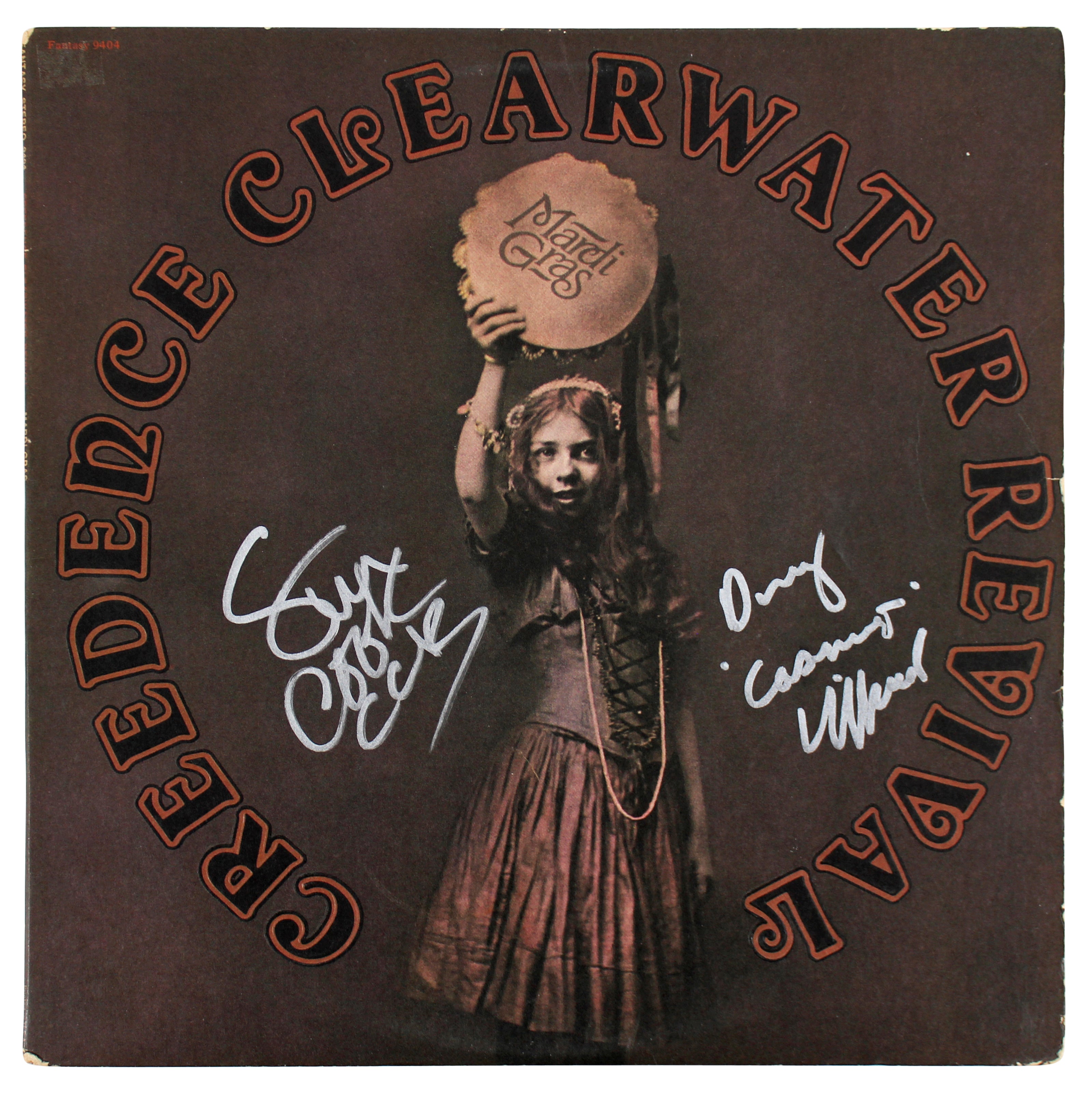 Doug Clifford & Stu Cook CCR Signed Mardi Gras Album Cover BAS #BF88174