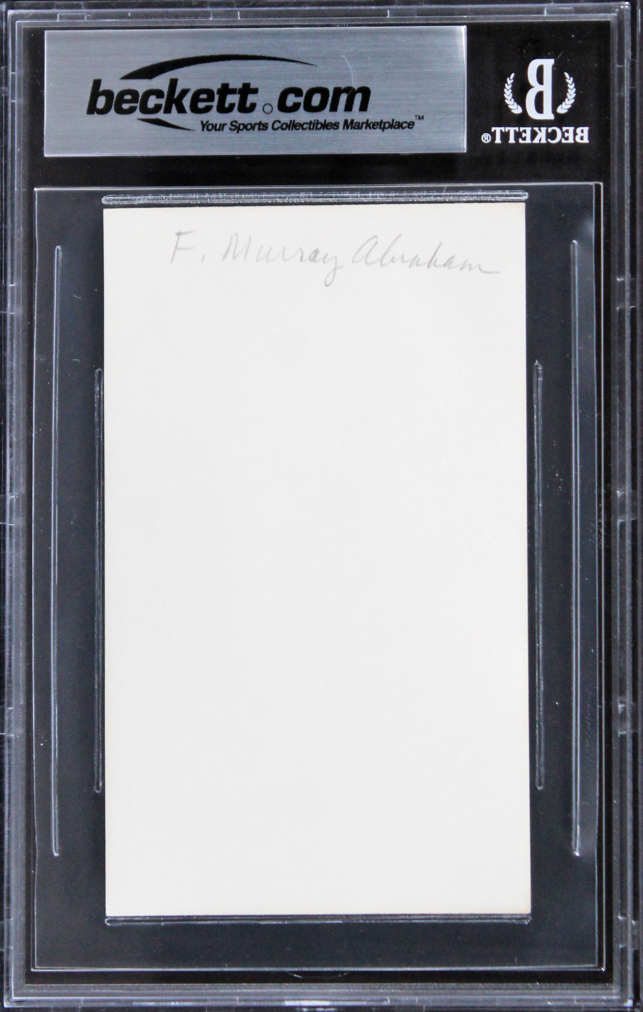 F. Murray Abraham The Grand Budapest Hotel Signed 3x5 Index Card BAS Slabbed