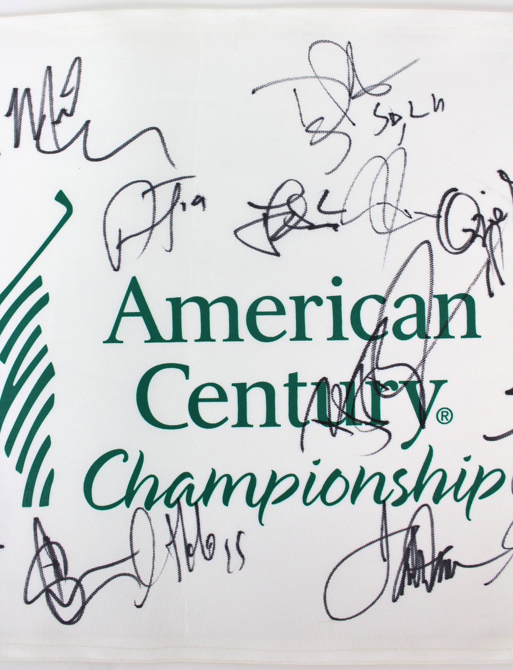 American Century (17) Romo, Rice, Bettis, Pederson Signed Pin Flag BAS #A88337