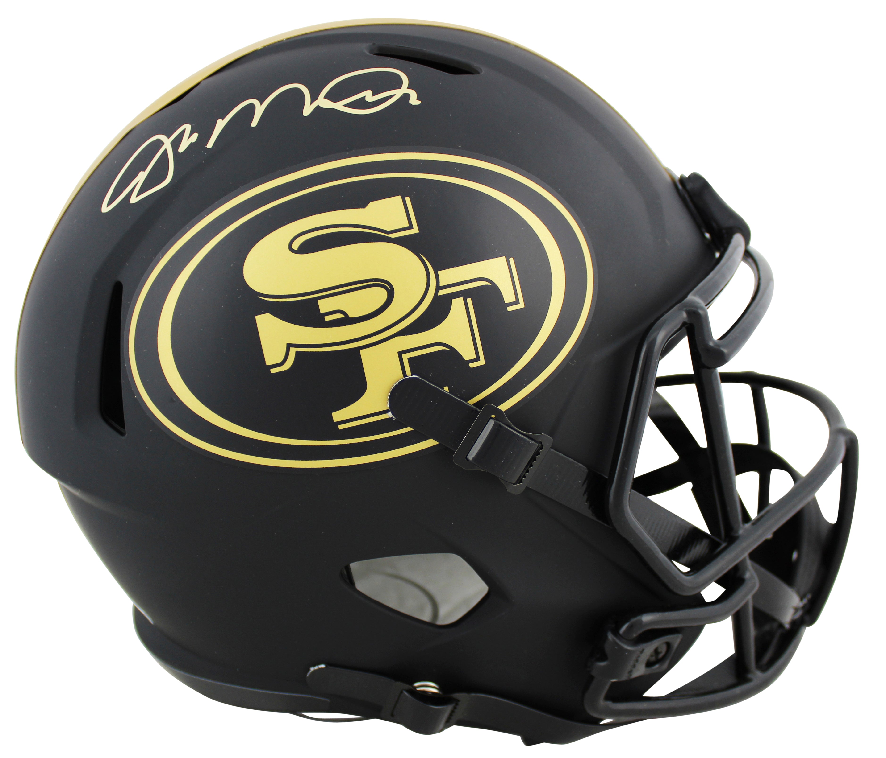 49ers Joe Montana Signed Eclipse Full Size Speed Rep Helmet BAS Witnessed