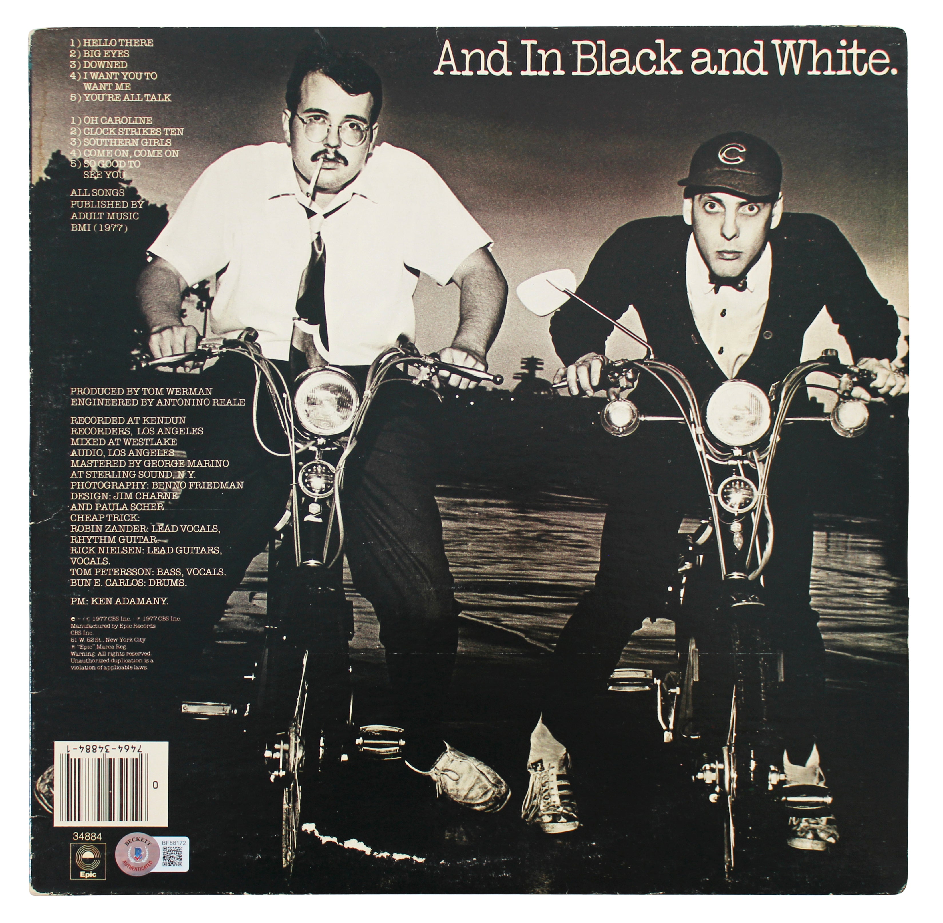 Robin Zander & Tom Petersson Cheap Trick Signed Album Cover BAS #BF88172