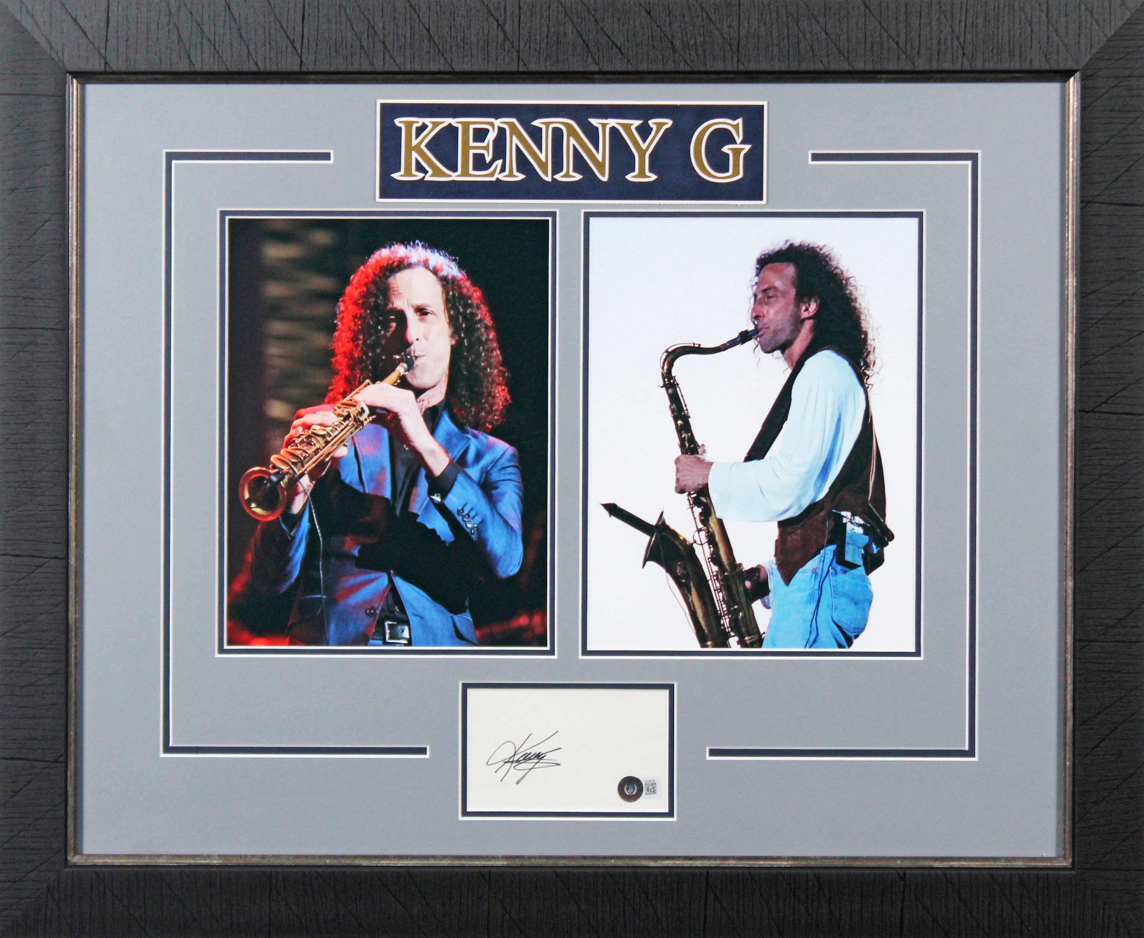 Kenny G Authentic Signed 3x5 Index Card Framed Display BAS #BL98109