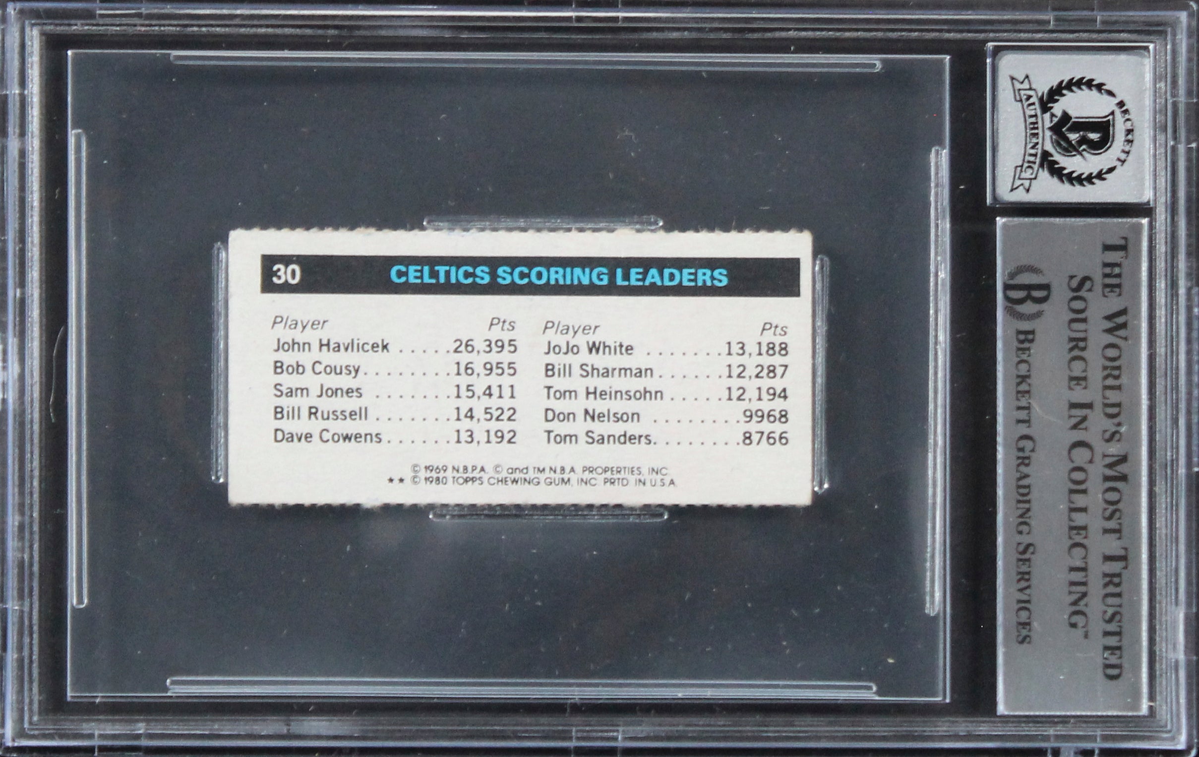 Celtics Larry Bird Signed 1980 Topps Singles #30 Card Auto 10! BAS Slabbed 1