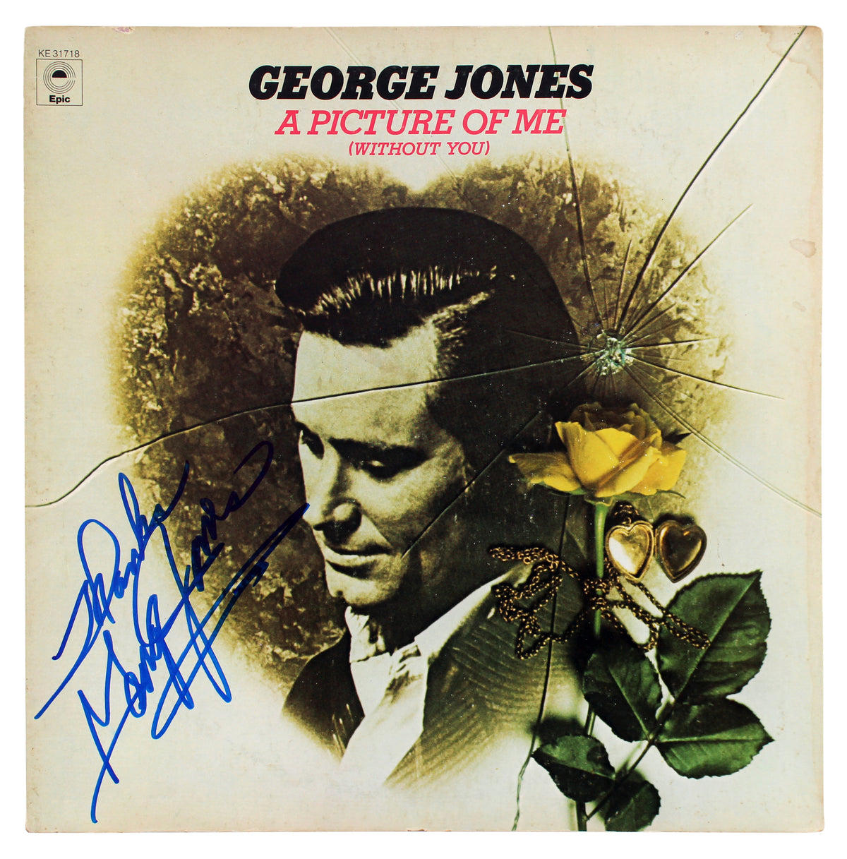 George Jones Signed A Picture Of Me (Without You) Album Cover BAS #BF88105