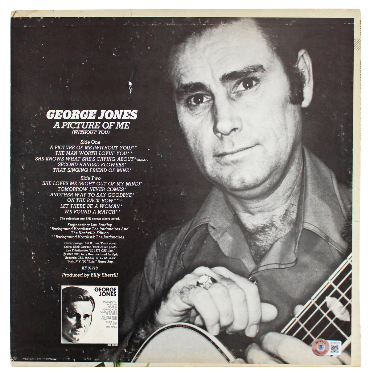 George Jones Signed A Picture Of Me (Without You) Album Cover BAS #BF88105