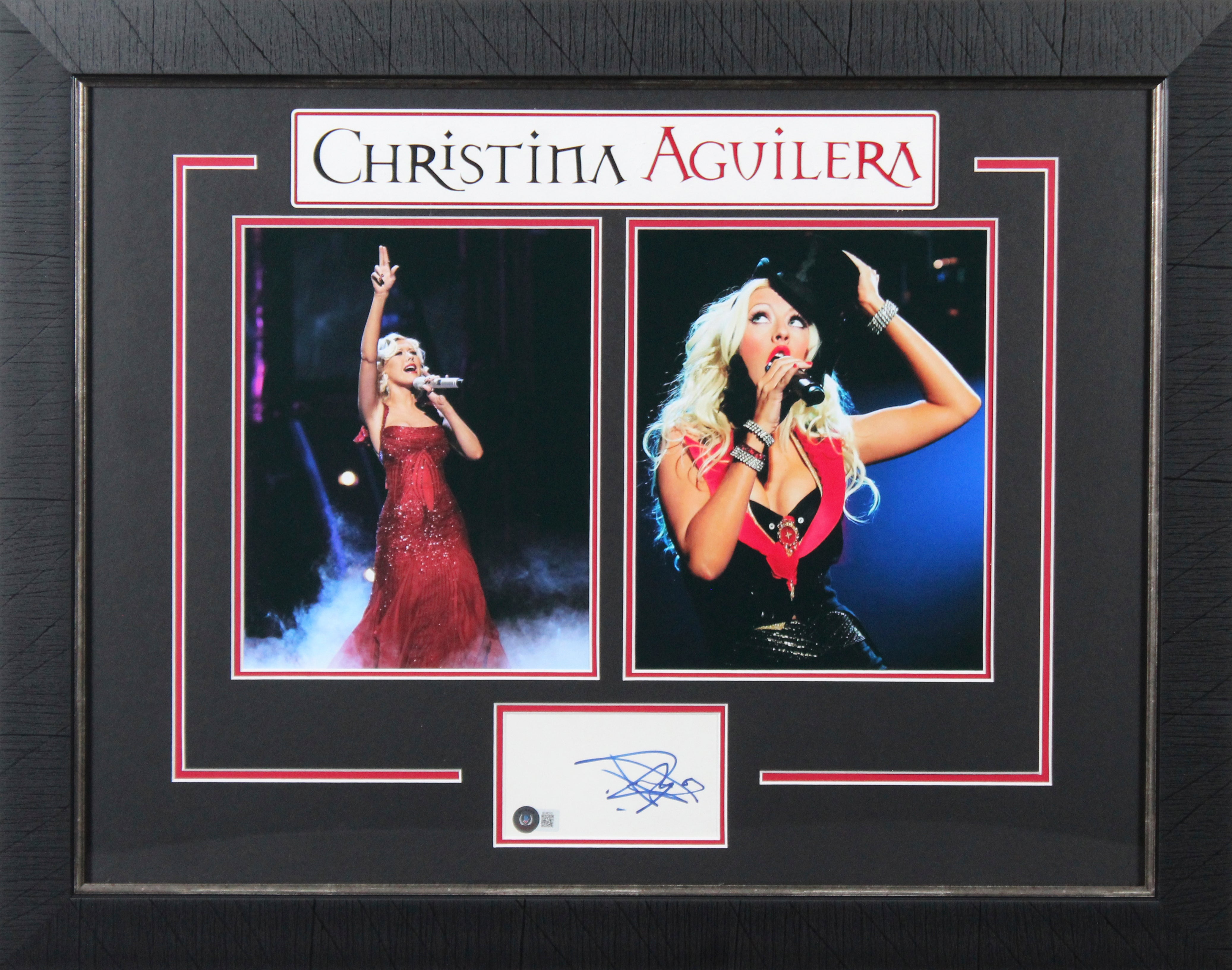 Christina Aguilera Authentic Signed 3x5 Index Card Framed Display BAS #BL98213