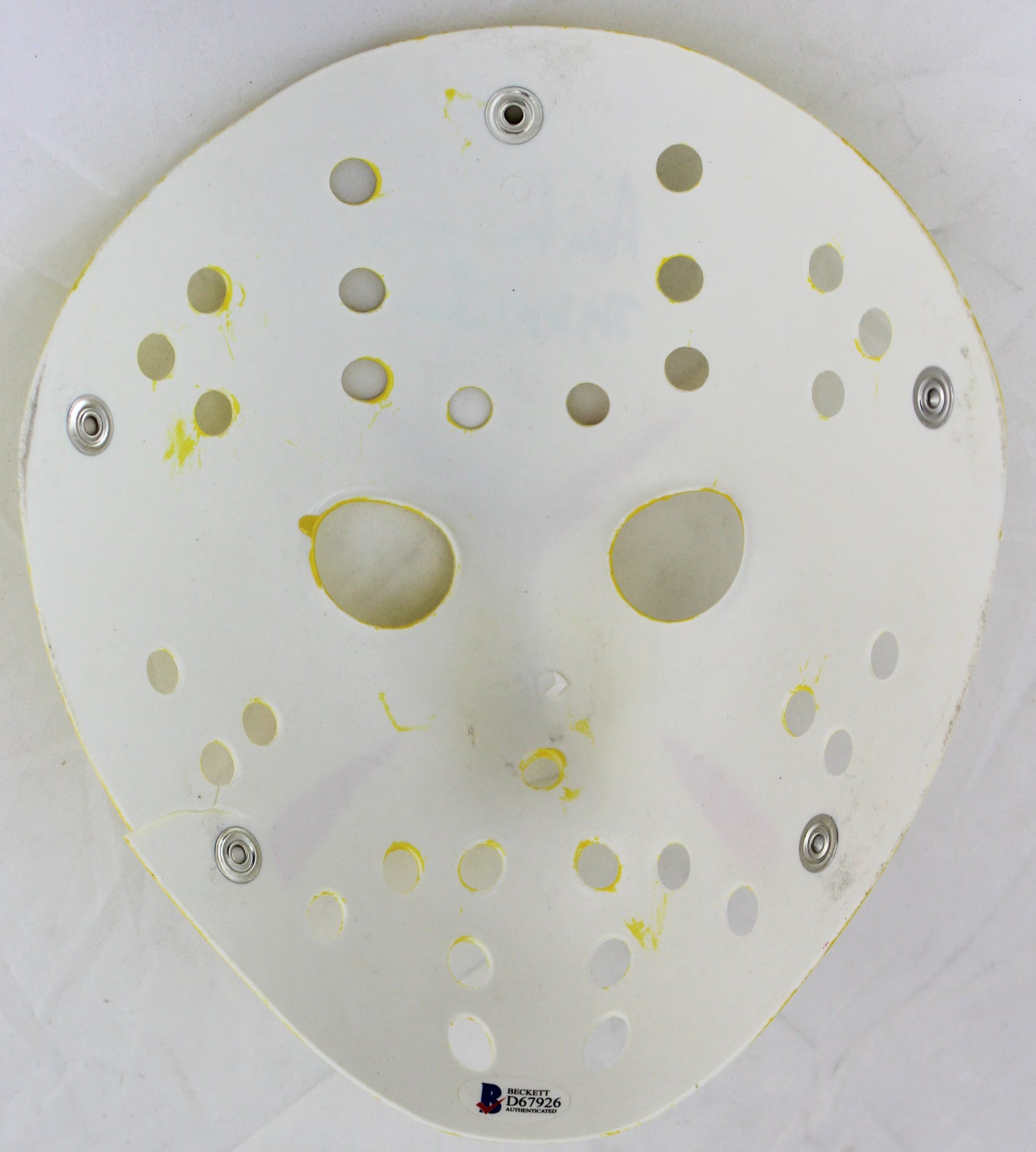 Ari Lehman Friday The 13th "Jason 1" Signed Yellow Jason Mask BAS #D67926
