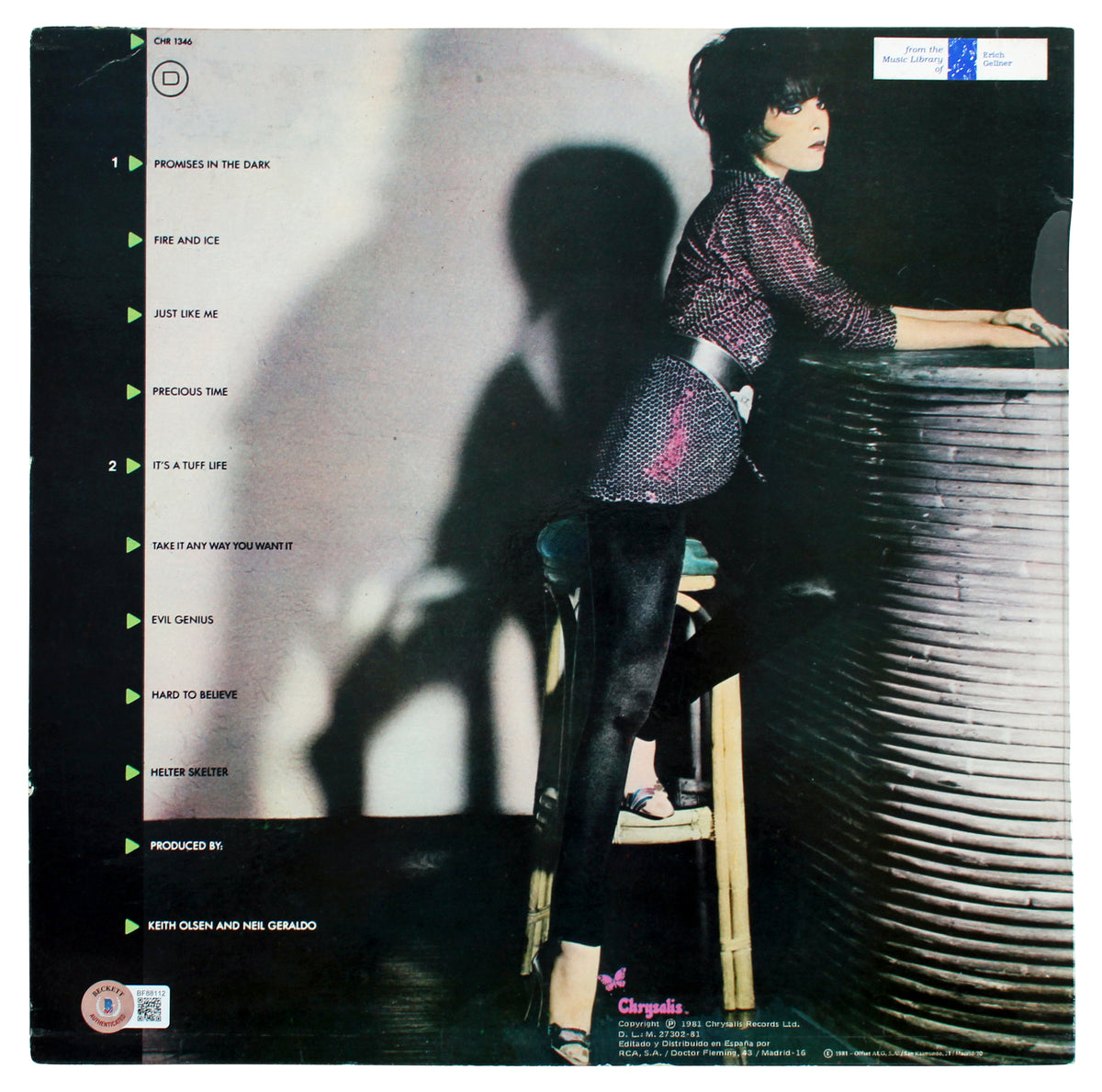 Pat Benatar "You Rock" Authentic Signed Precious Time Album Cover BAS #BF88112