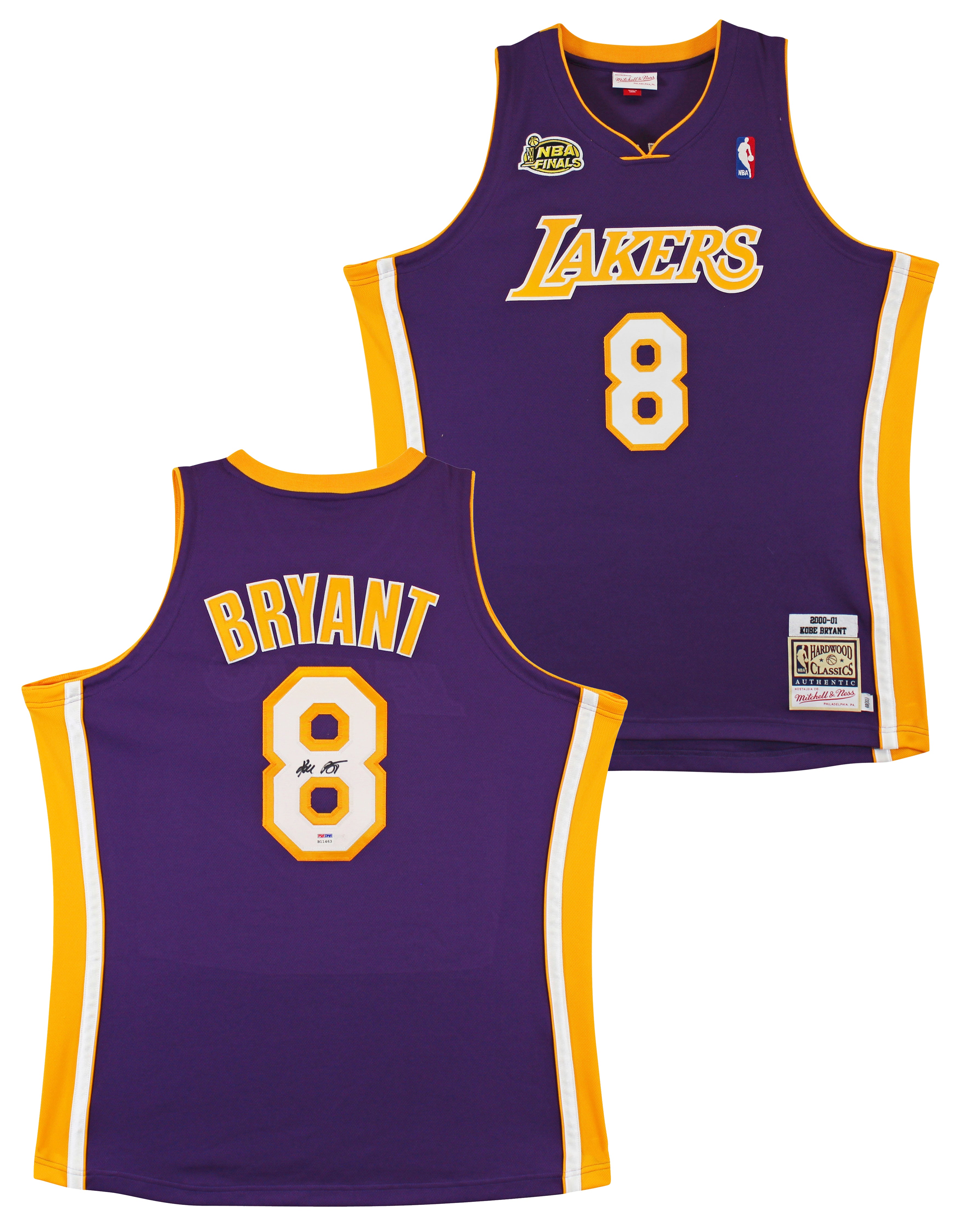 Lakers Kobe Bryant Signed Purple M N 2000 01 HWC Authentic Jersey PSA