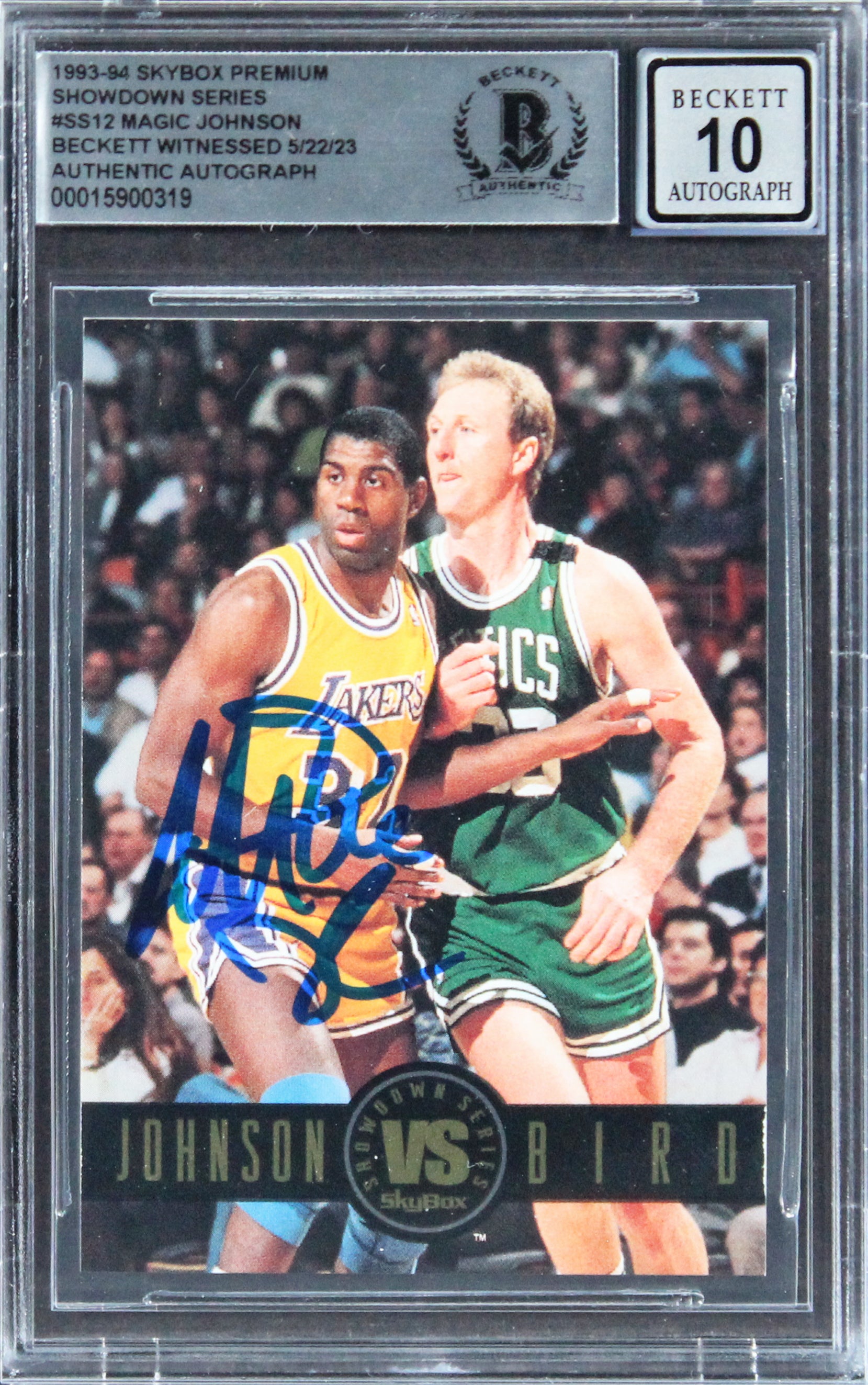 Lakers Magic Johnson Signed 1993 Skybox Premium SS #SS12 Card Auto 10! BAS Slab
