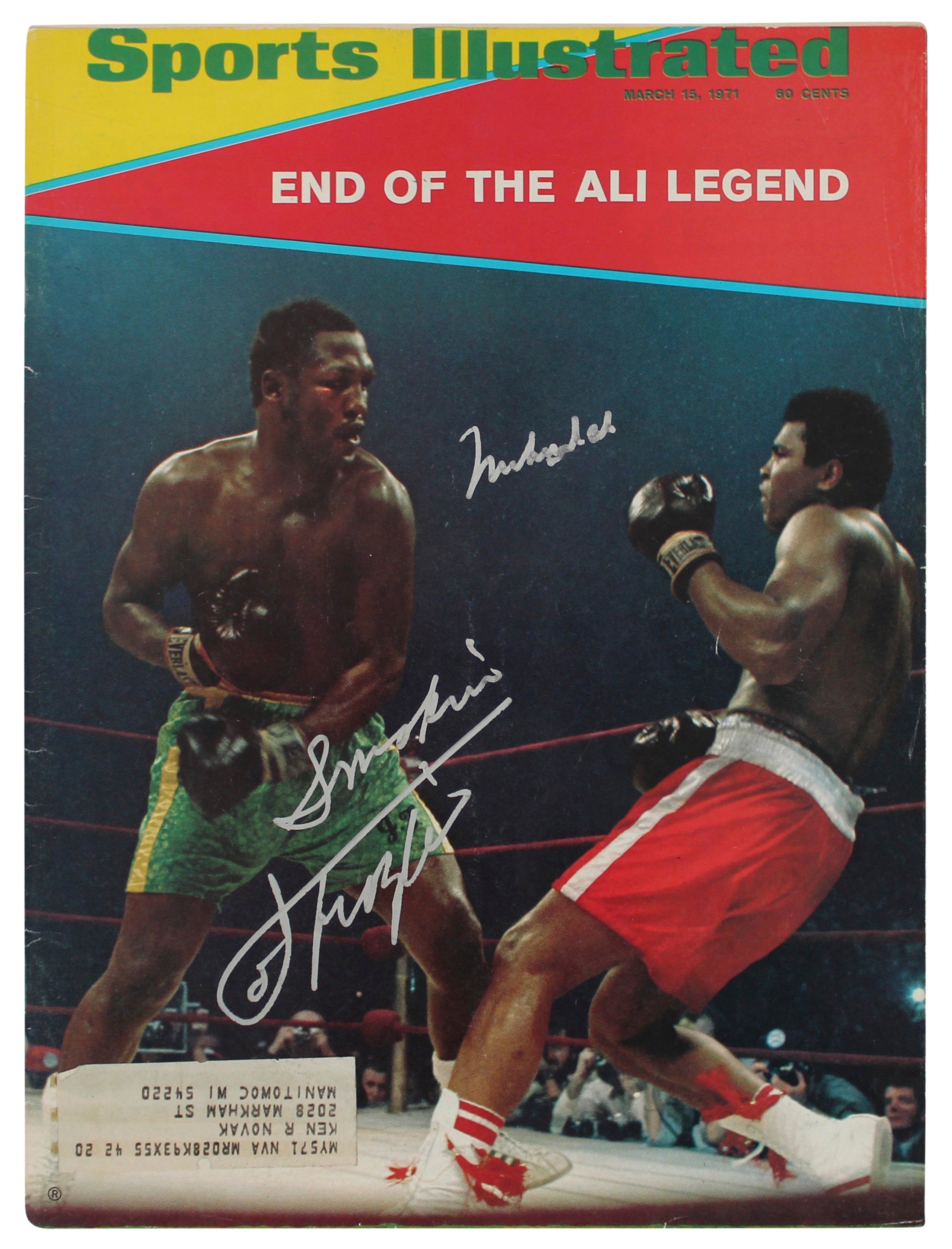 Muhammad Ali & Joe Frazier Signed 1971 Sports Illustrated Magazine BAS #AC26716