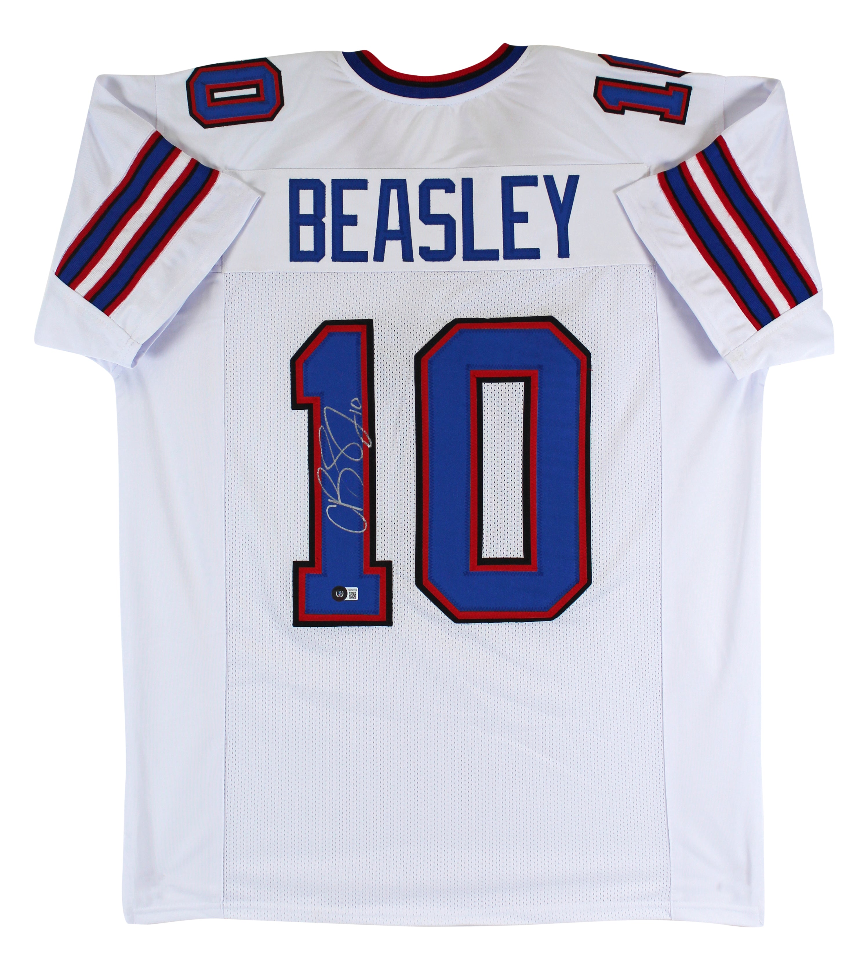 Cole Beasley Authentic Signed White Pro Style Jersey Autographed BAS Witnessed